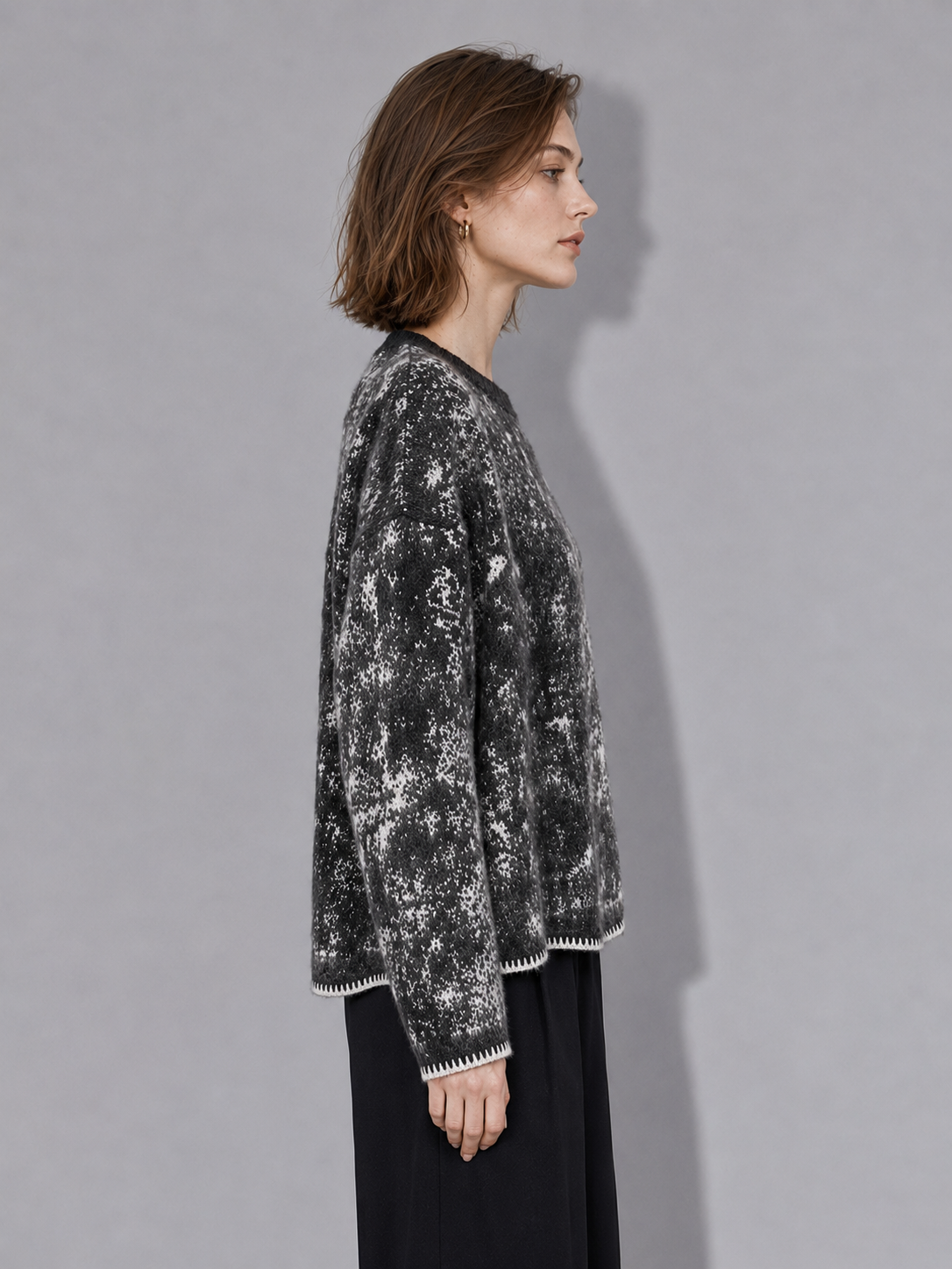 Fall/winter Women's Sweater Long Sleeve Custom Fashion Jacquard Round Neck Loose Knit Jumper for Women Sweater 2026