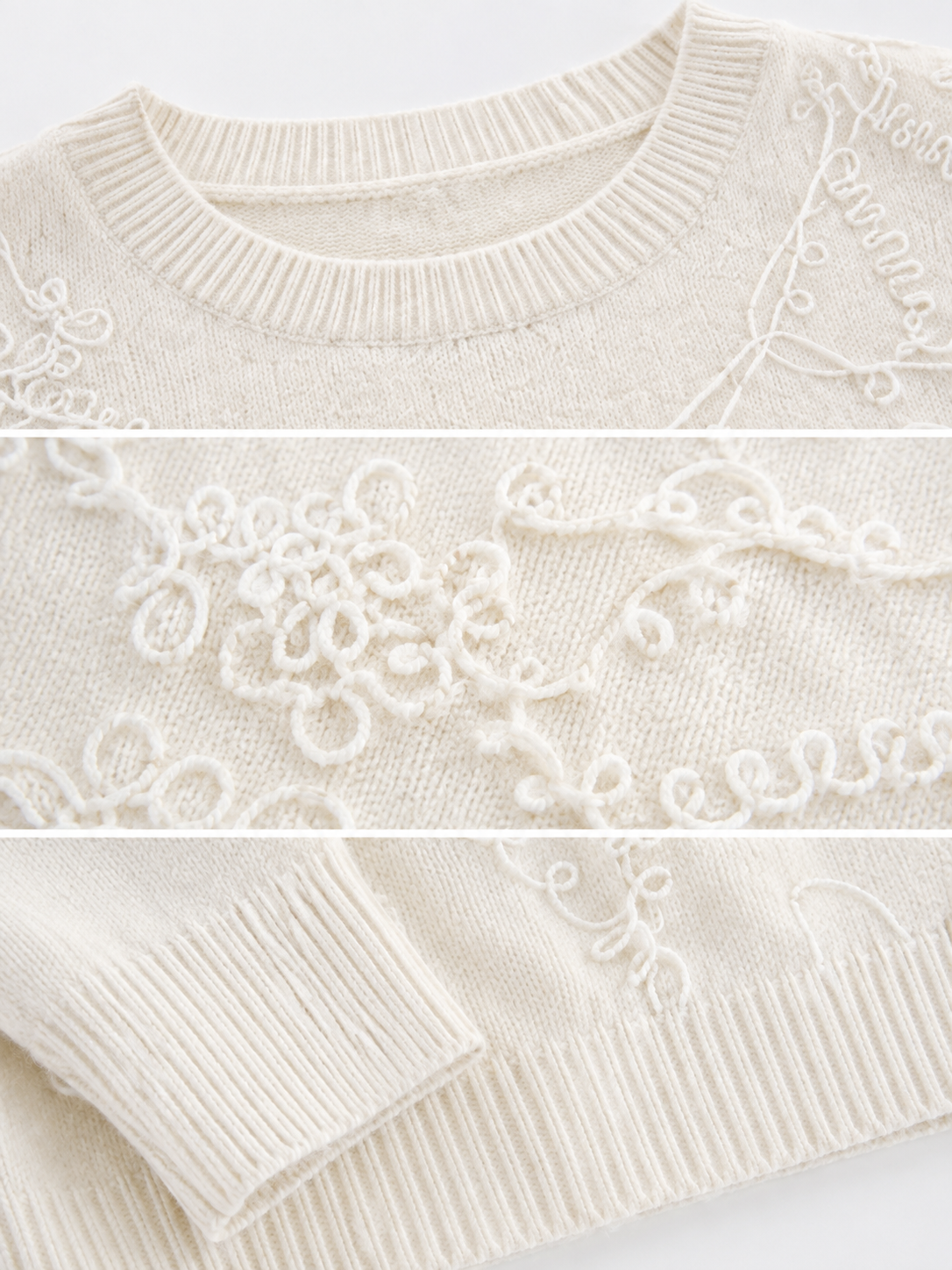 Women 3D Floral Applique Crochet Cardigan Round Neck Button Front Hollow Out Knit Sweater Handmade Openwork Lace Top