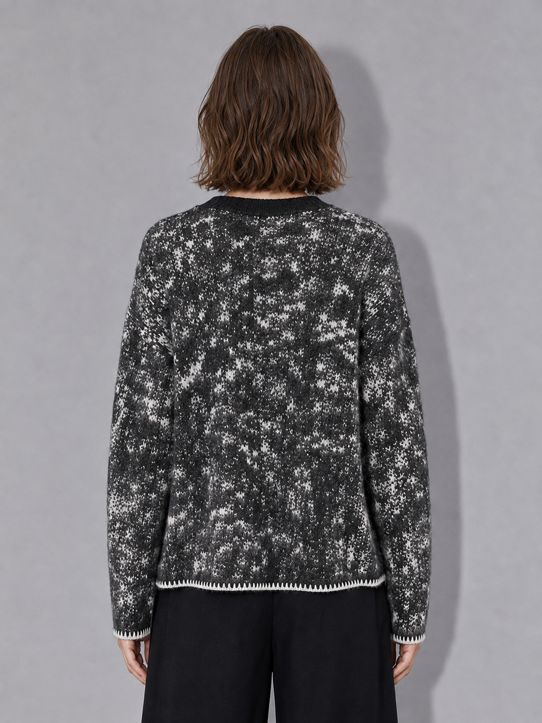 Fall/winter Women's Sweater Long Sleeve Custom Fashion Jacquard Round Neck Loose Knit Jumper for Women Sweater 2026