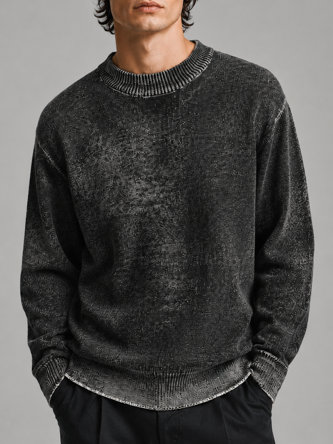 Custom Vintage Knit Sweater OEM & ODM Available Logo Design 100% Cotton Solid Men's Vintage Sweater