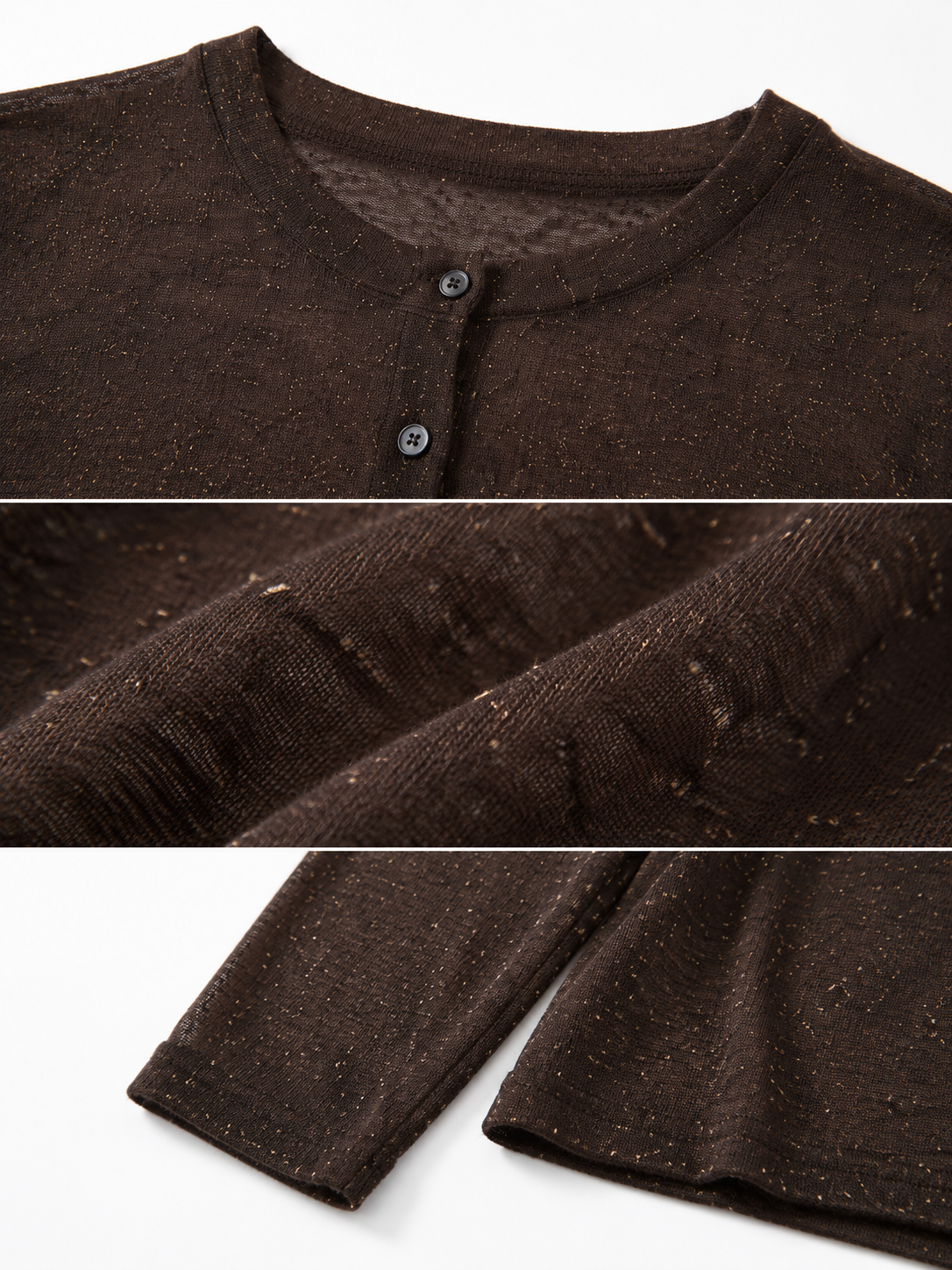 High-quality knitted clothing manufacturer offers custom-made summer and autumn semi-transparent long-sleeved short-sleeved tops and knitted cardigans