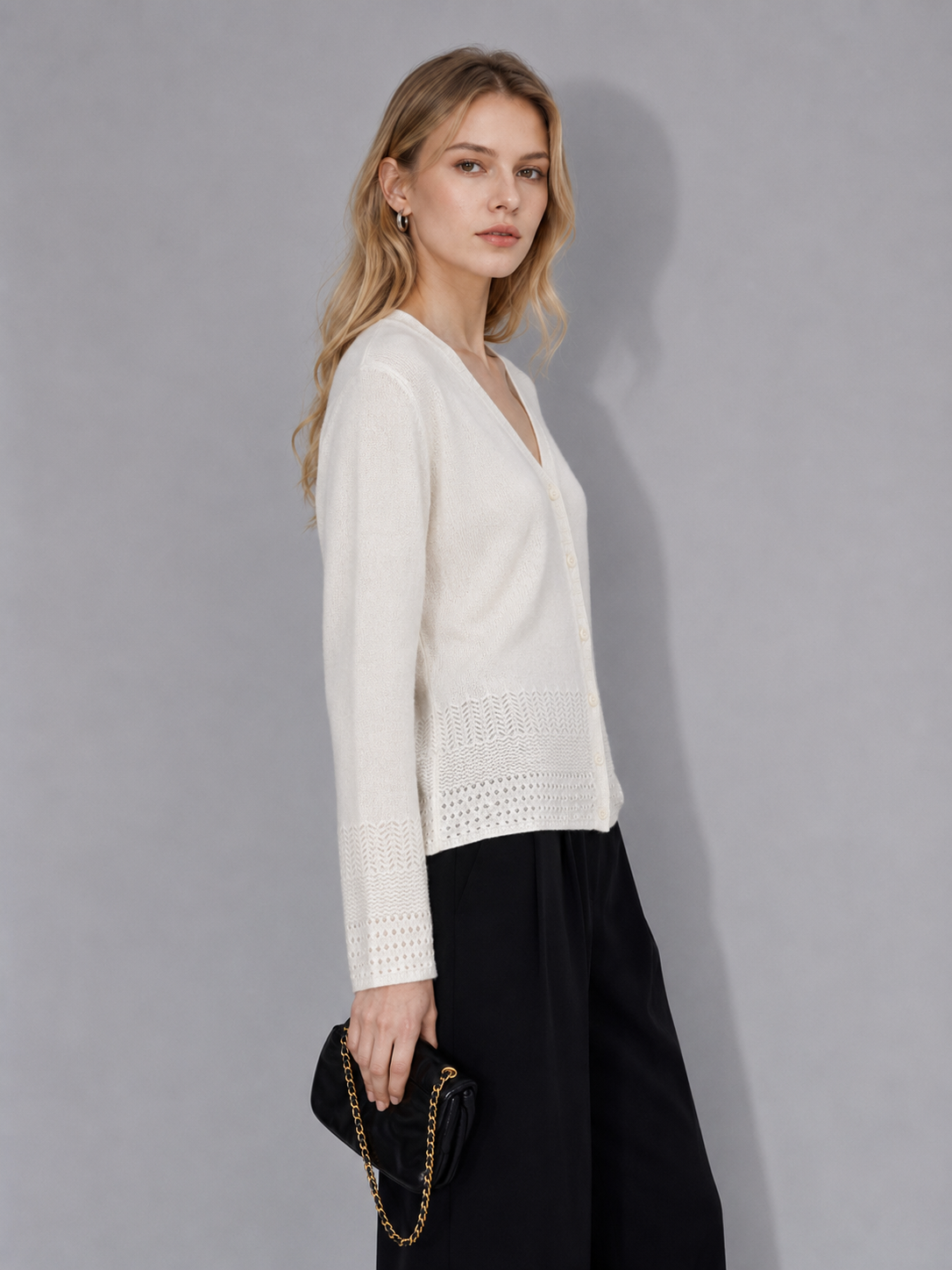 OEM ODM Sleeveless V-neck Women's Cardigan, breathable and elegant, with button design, new autumn fashion knitted coat