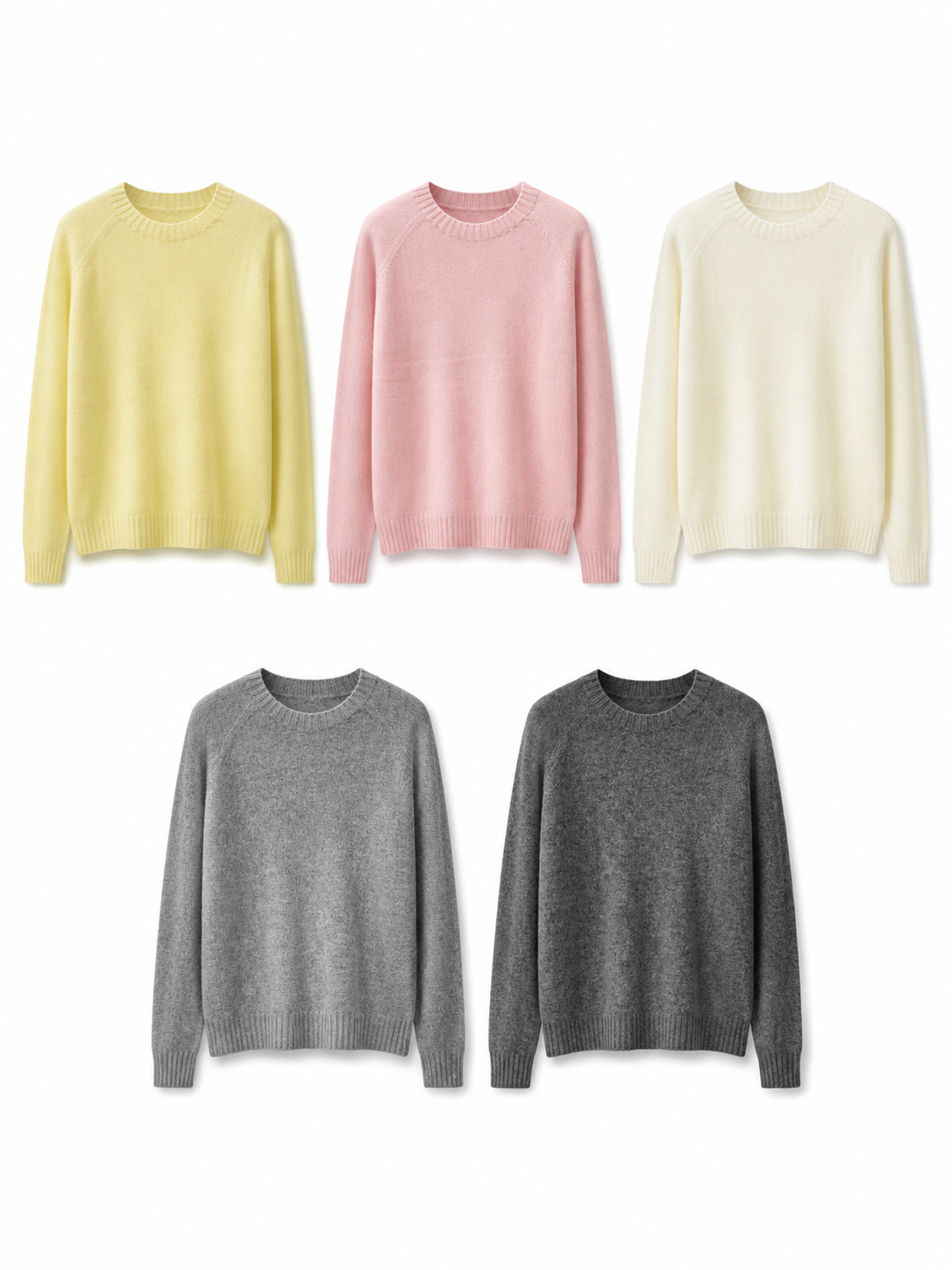 Womens Solid Crew Neck Knit Sweater Raglan Sleeve Loose Pullover Taupe Ribbed Ladies Jumper Autumn Winter Knitwear