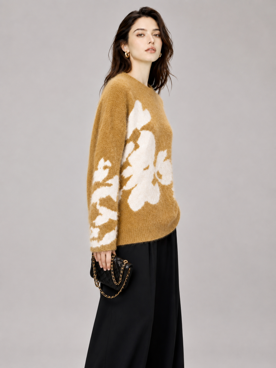 Factory Manufacturer Brushed Women's Sweater Relaxed Printed Women's Jumpers Customized