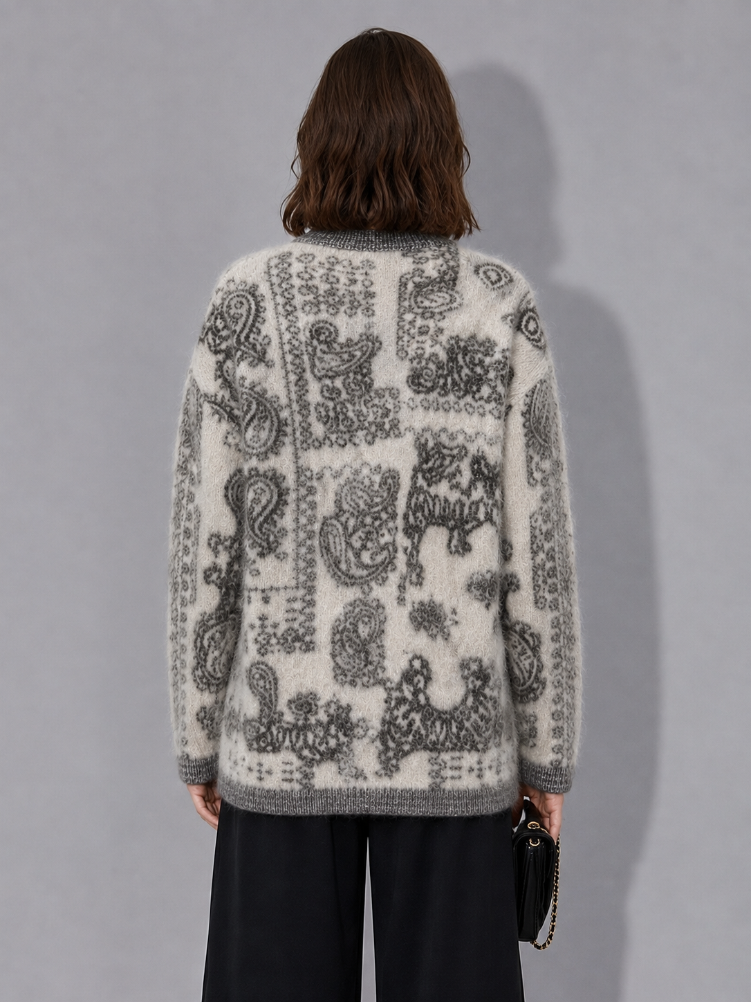 Sweater Cardigan Women Autumn-Winter Sweater Top Factory Direct Sales V-Neck Knit Shirt Printed Knitwear Women'S Coat