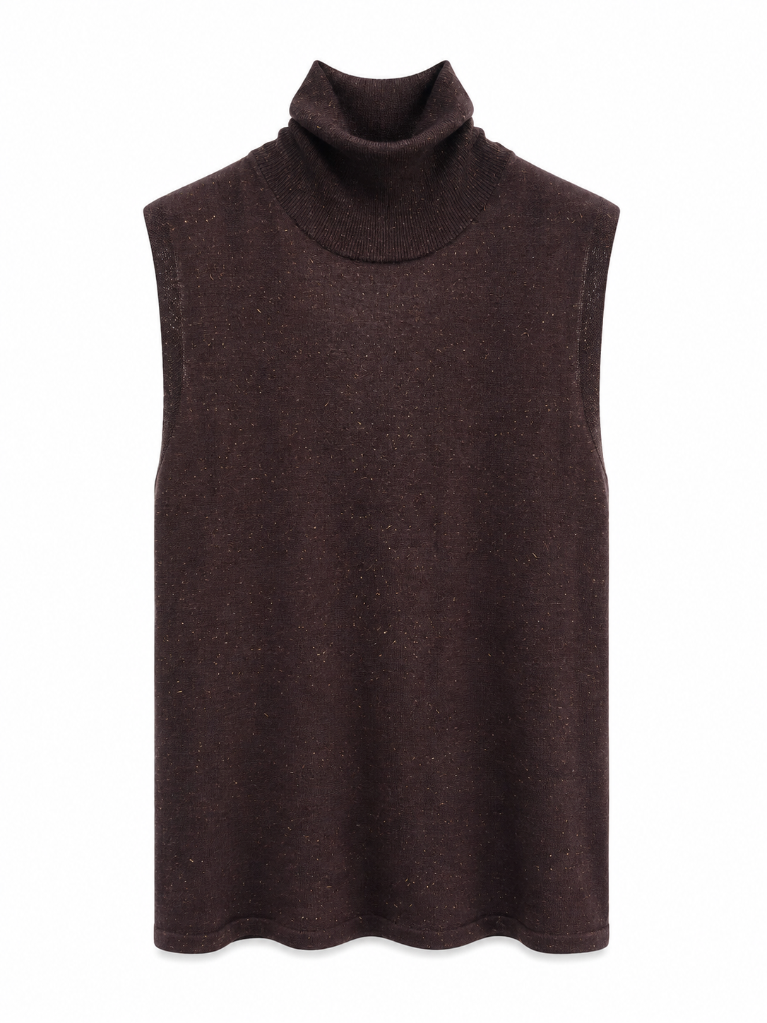Womens Sleeveless Turtleneck Knit Top Semi Sheer Pointelle Tank Ladies High Neck Thin Summer Knitted Vest Pullover Shirt