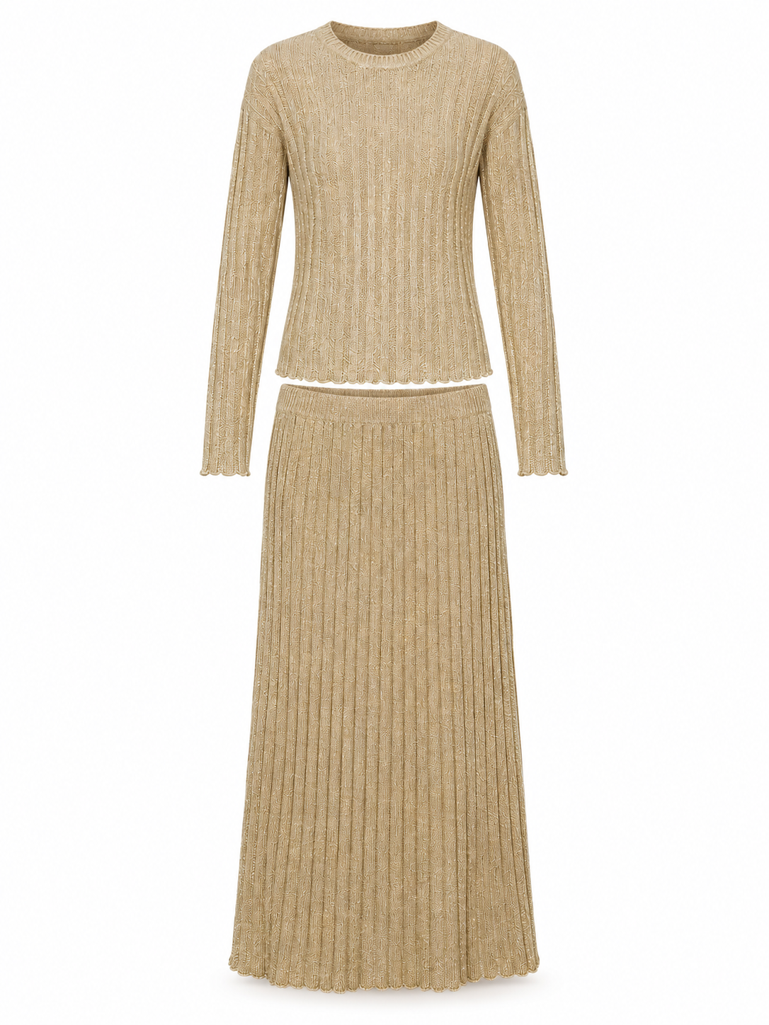ODM and OEM manufacturers customize suit-style knitted clothing. High-quality wool and cashmere knitted suit sets for ladies.