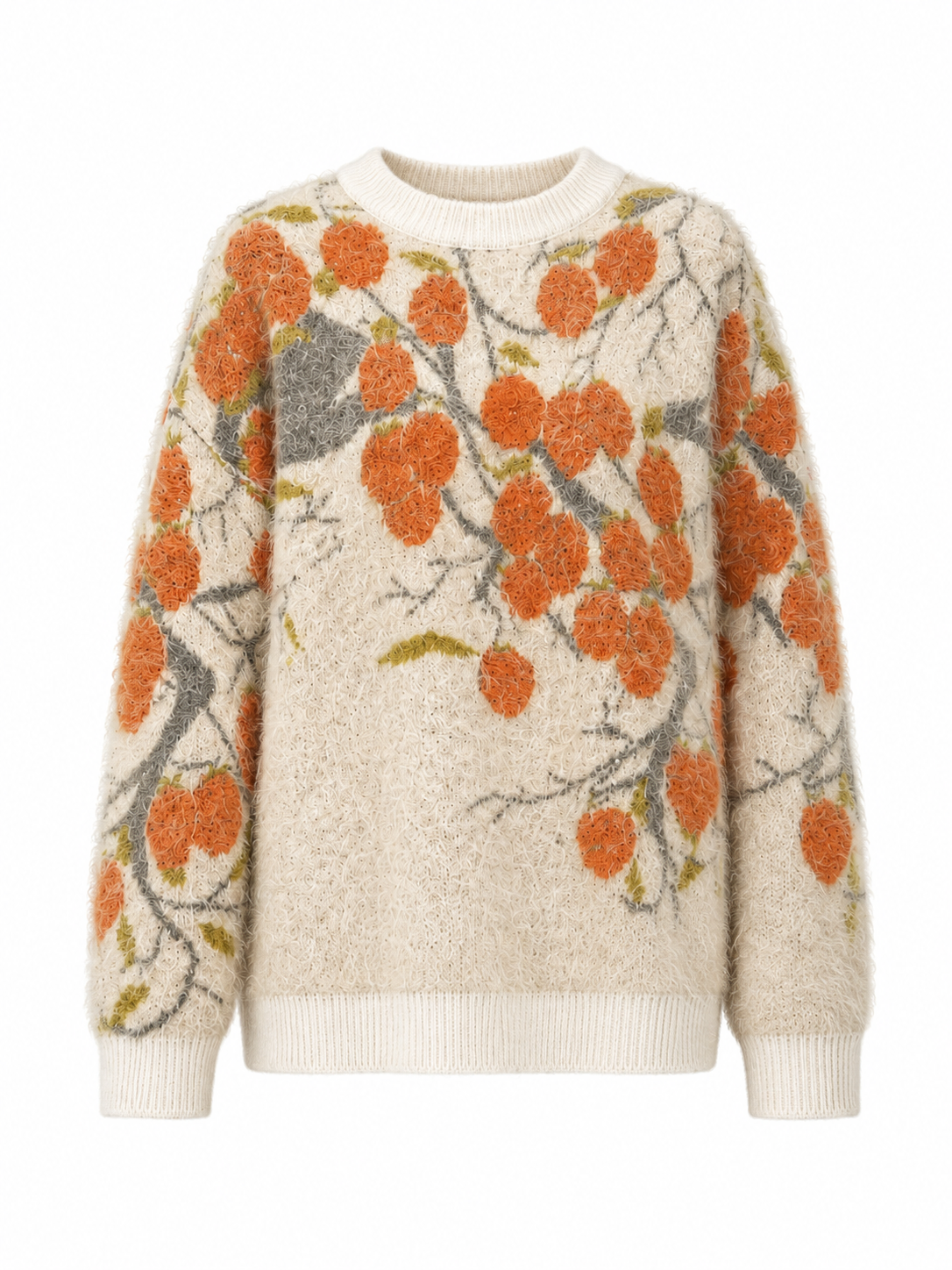 Retro floral knitted women's sweater - new style for autumn and winter loose and comfortable knitted sweater trendy design