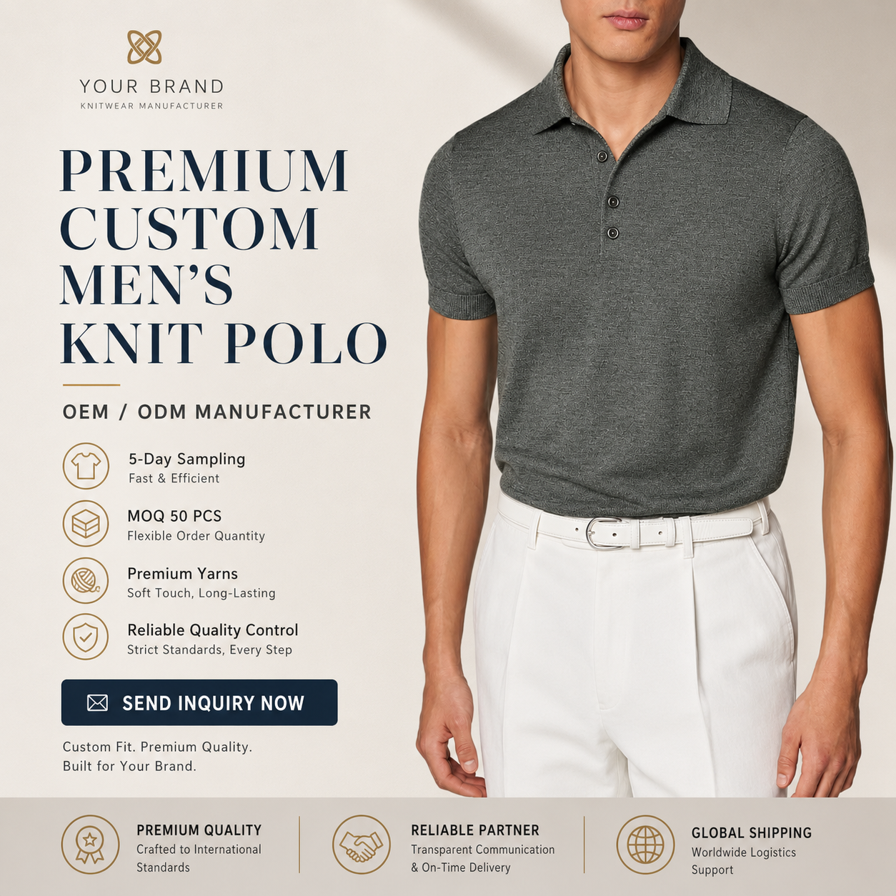 Men's Knitted Premium Cotton Feel Sweater for Shirt Anti-Shrink Winter Custom OEM ODM Clothing Manufacturer
