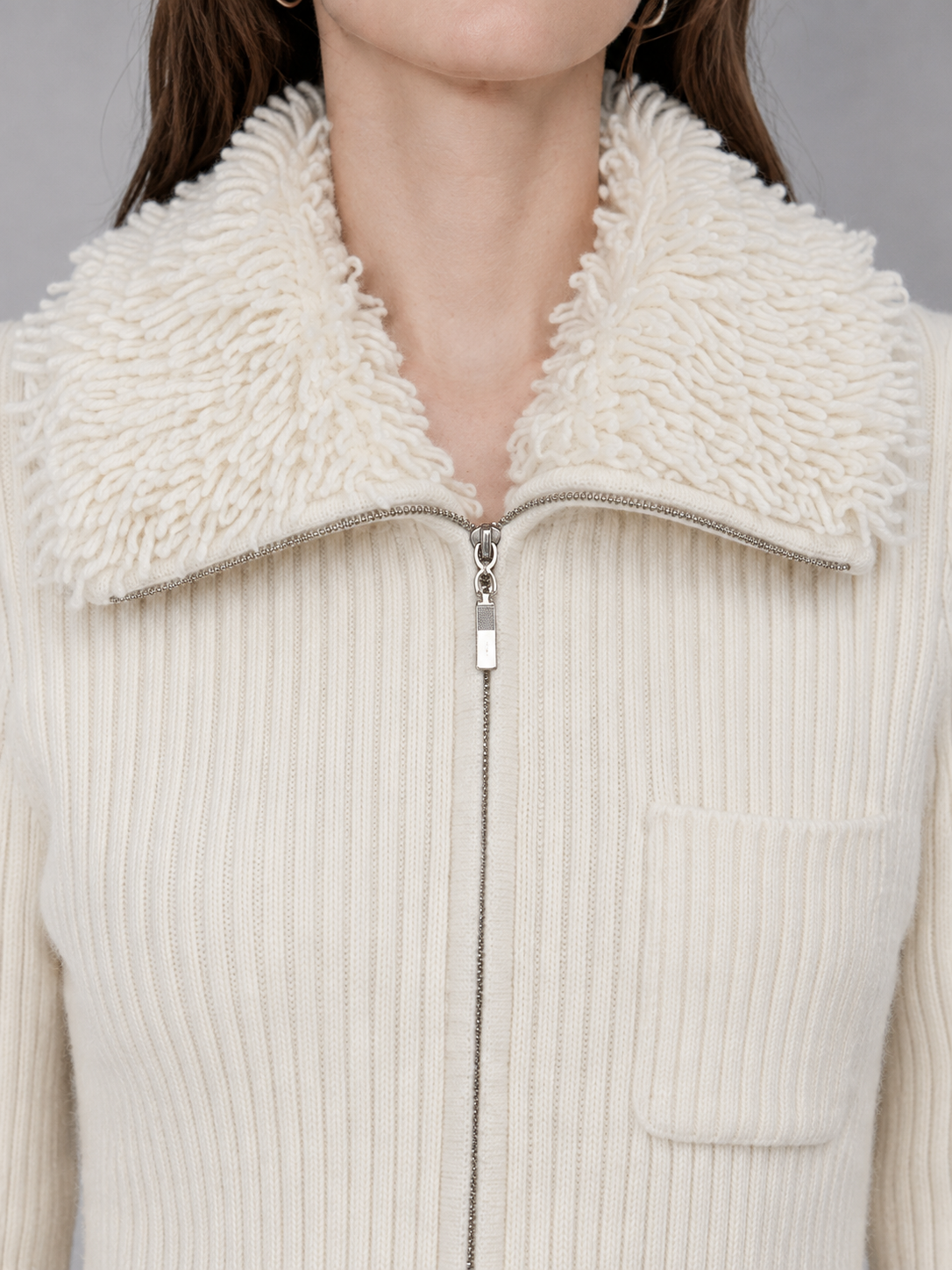 Womens Zip Up Knit Cardigan Lapel Collar Ribbed Sweater Jacket Ladies Long Sleeve Slim Fit Autumn Winter Knitted Outwear