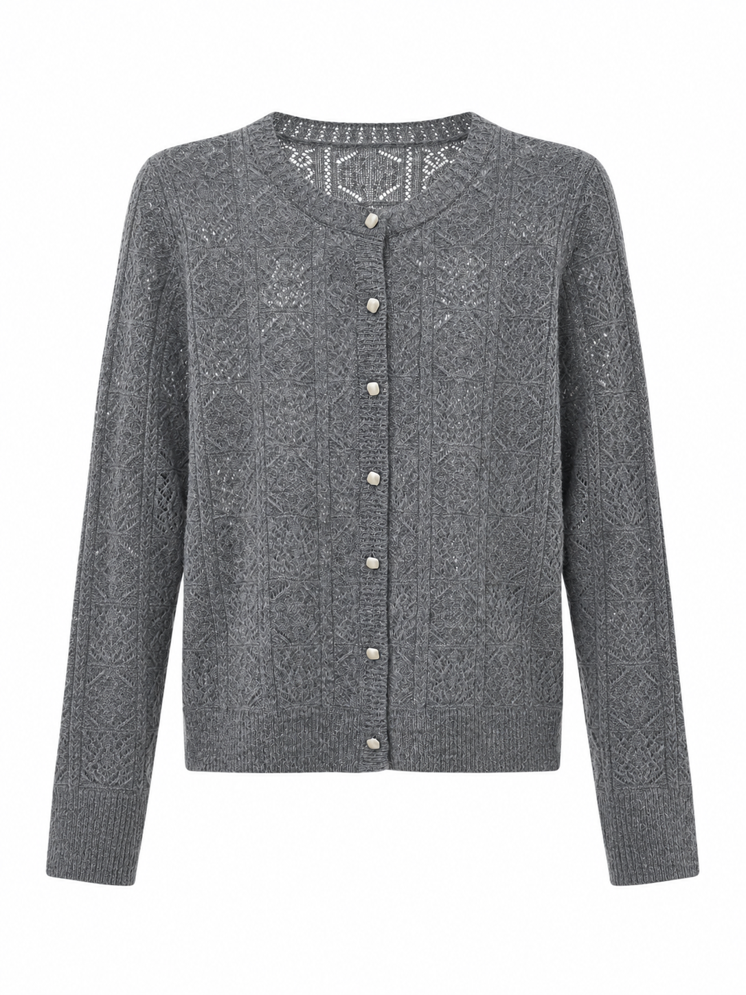 OEM Women Textured Knit Button Long Sleeve Jumper for Women Soft Blend Woolen Knit Sweater Top