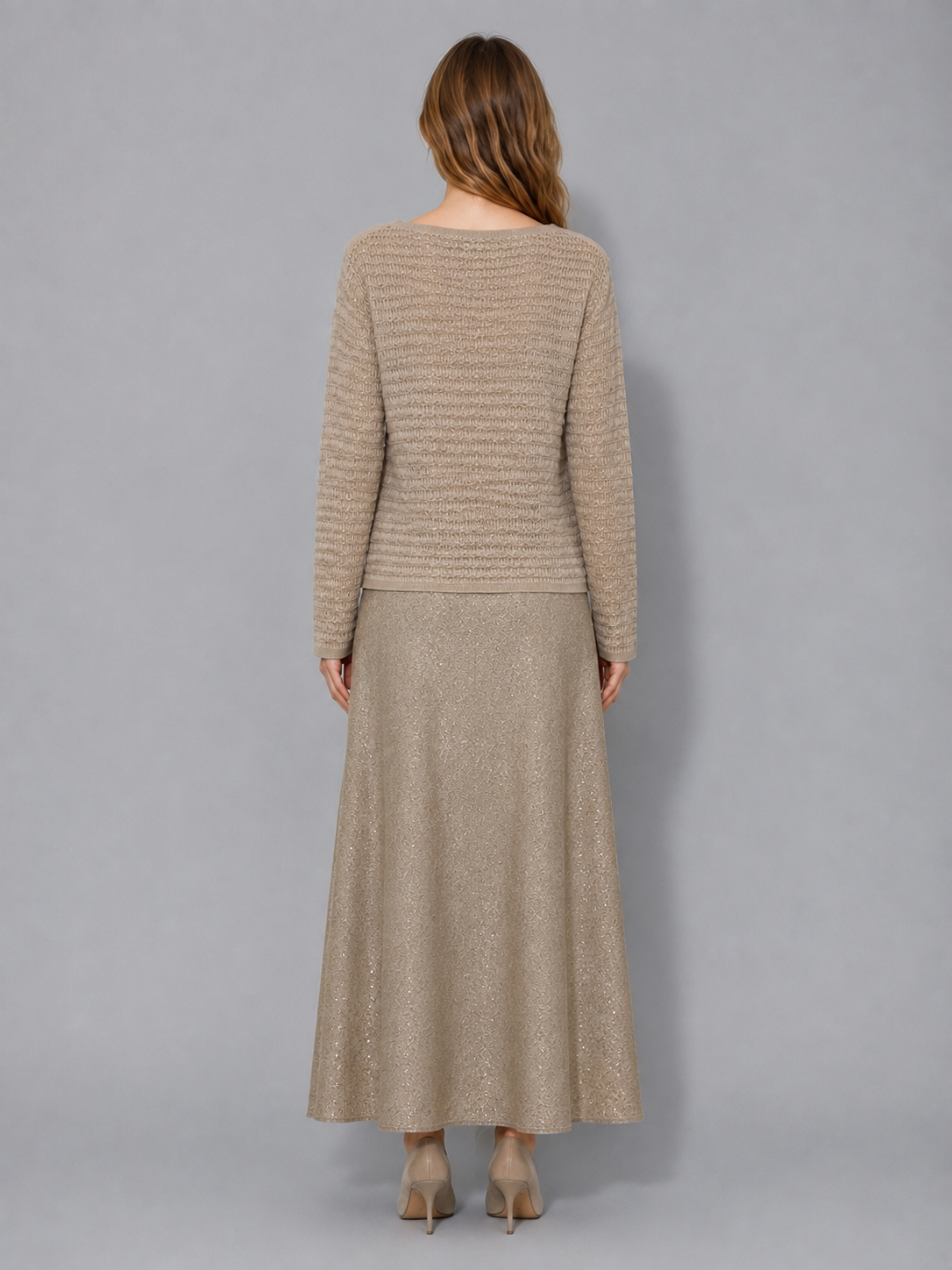 Best-selling high-end wool women's two-piece sweater set, large size sweater set, dress set