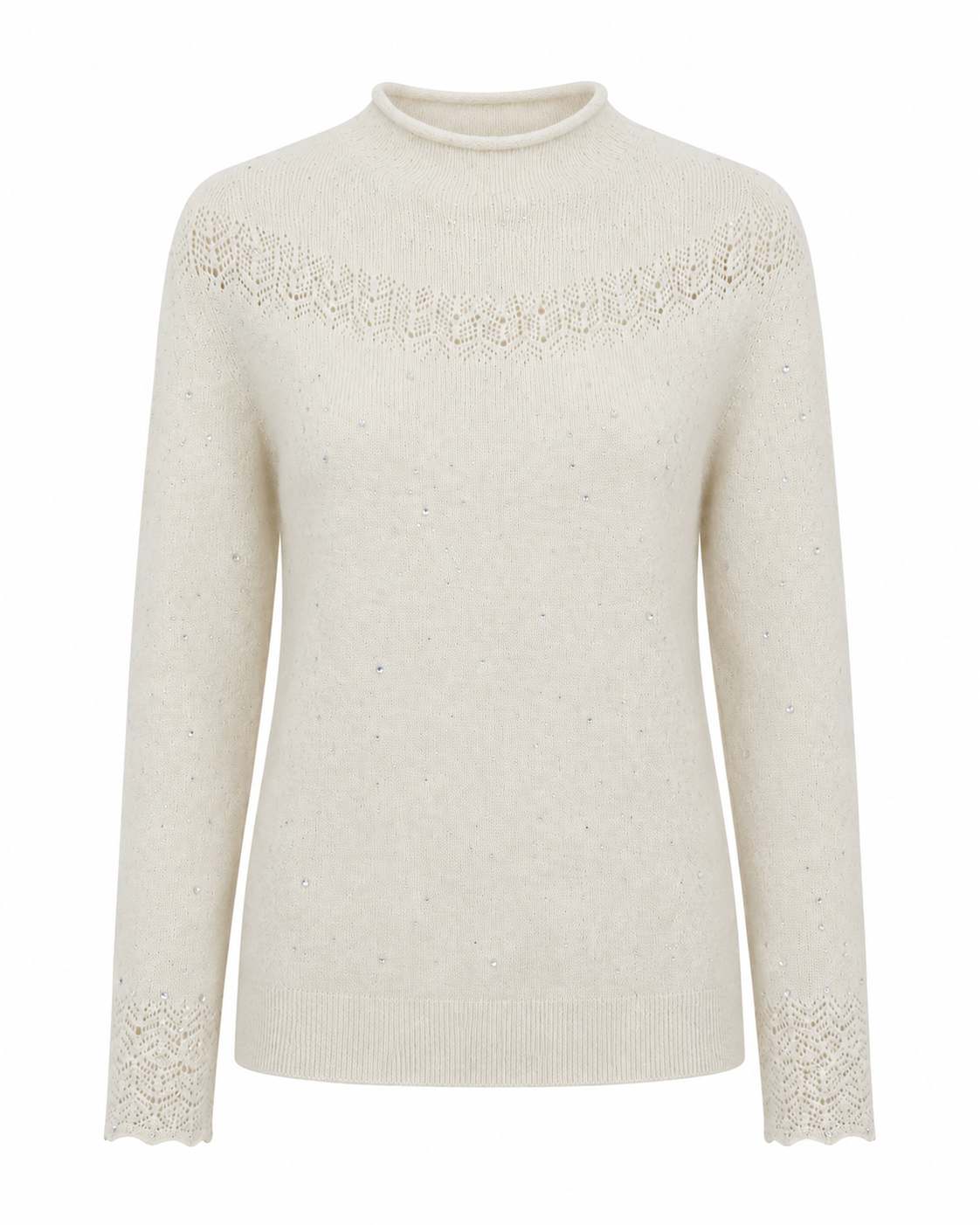 Best-selling Customized Cashmere and Wool Soft and Comfortable Openwork Women's Knitted Sweater