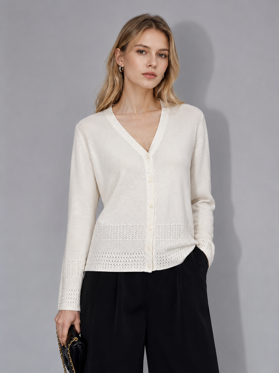 OEM ODM Sleeveless V-neck Women's Cardigan, breathable and elegant, with button design, new autumn fashion knitted coat