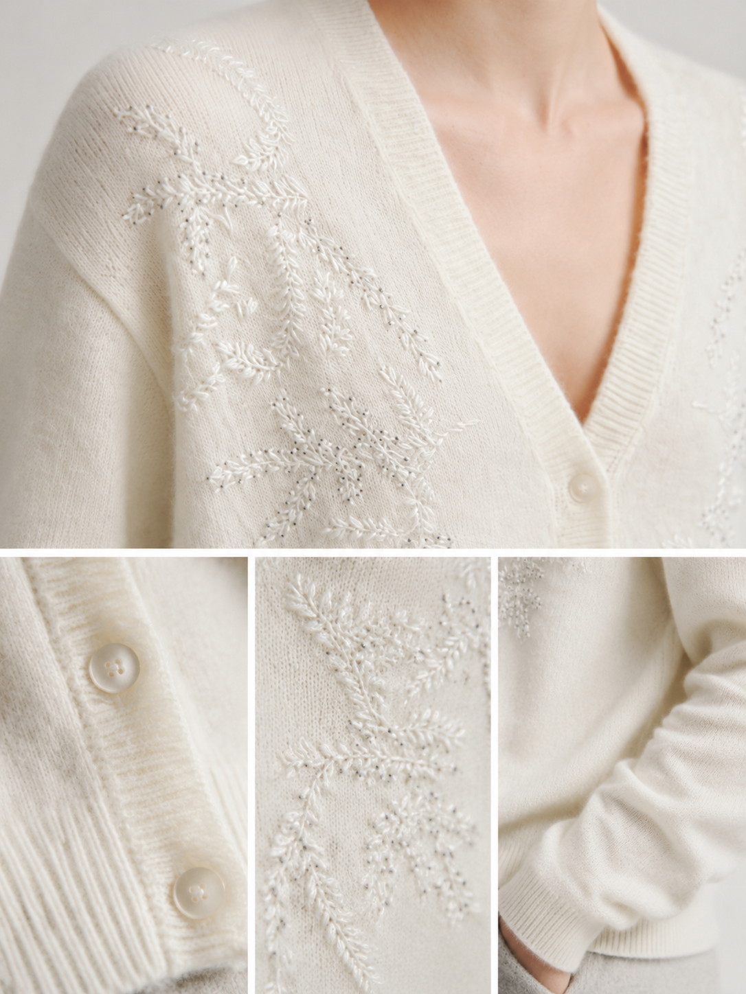 Autumn Casual Embroidered Cardigan Floral Pattern Computer Knitted Embossed Digital Printing Sweater