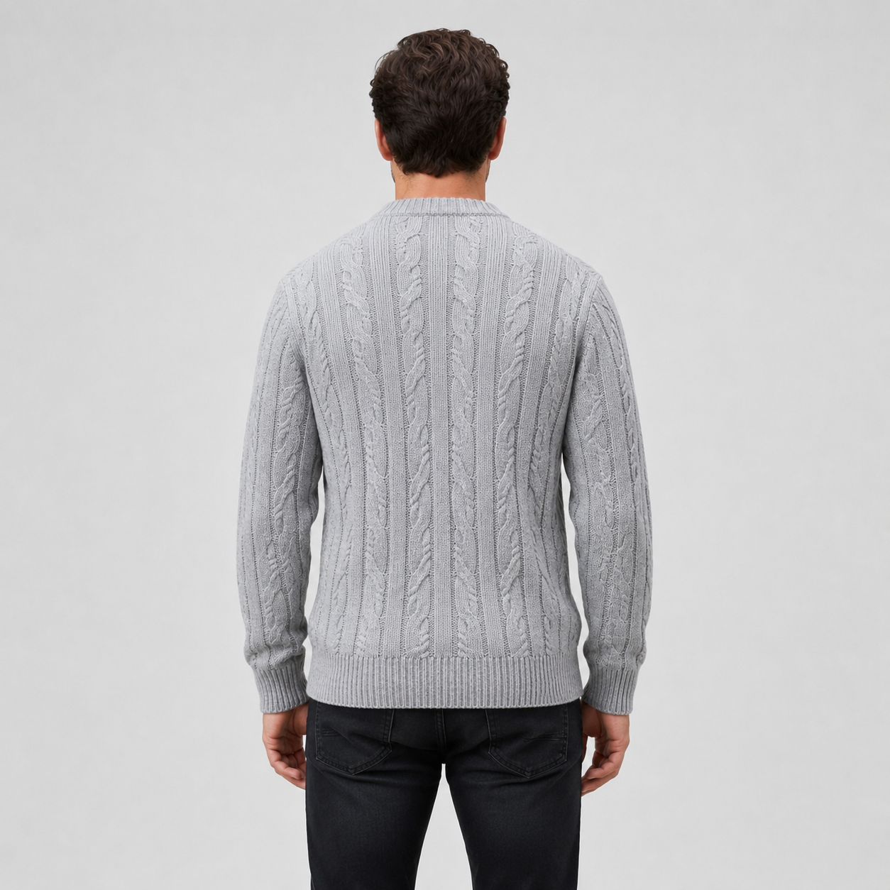 Custom OEM/ODM Premium Men's Anti-Wrinkle 100% Cotton Winter Knitwear Pullover Crew Neck Long Sleeve with Custom Logo Options