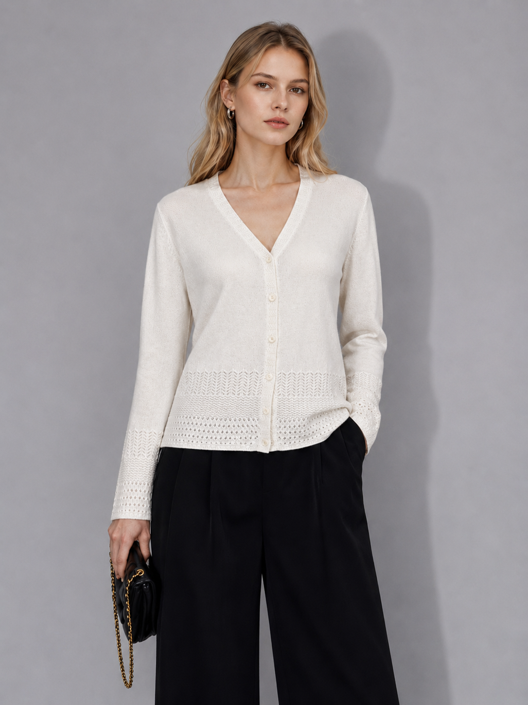OEM ODM Sleeveless V-neck Women's Cardigan, breathable and elegant, with button design, new autumn fashion knitted coat