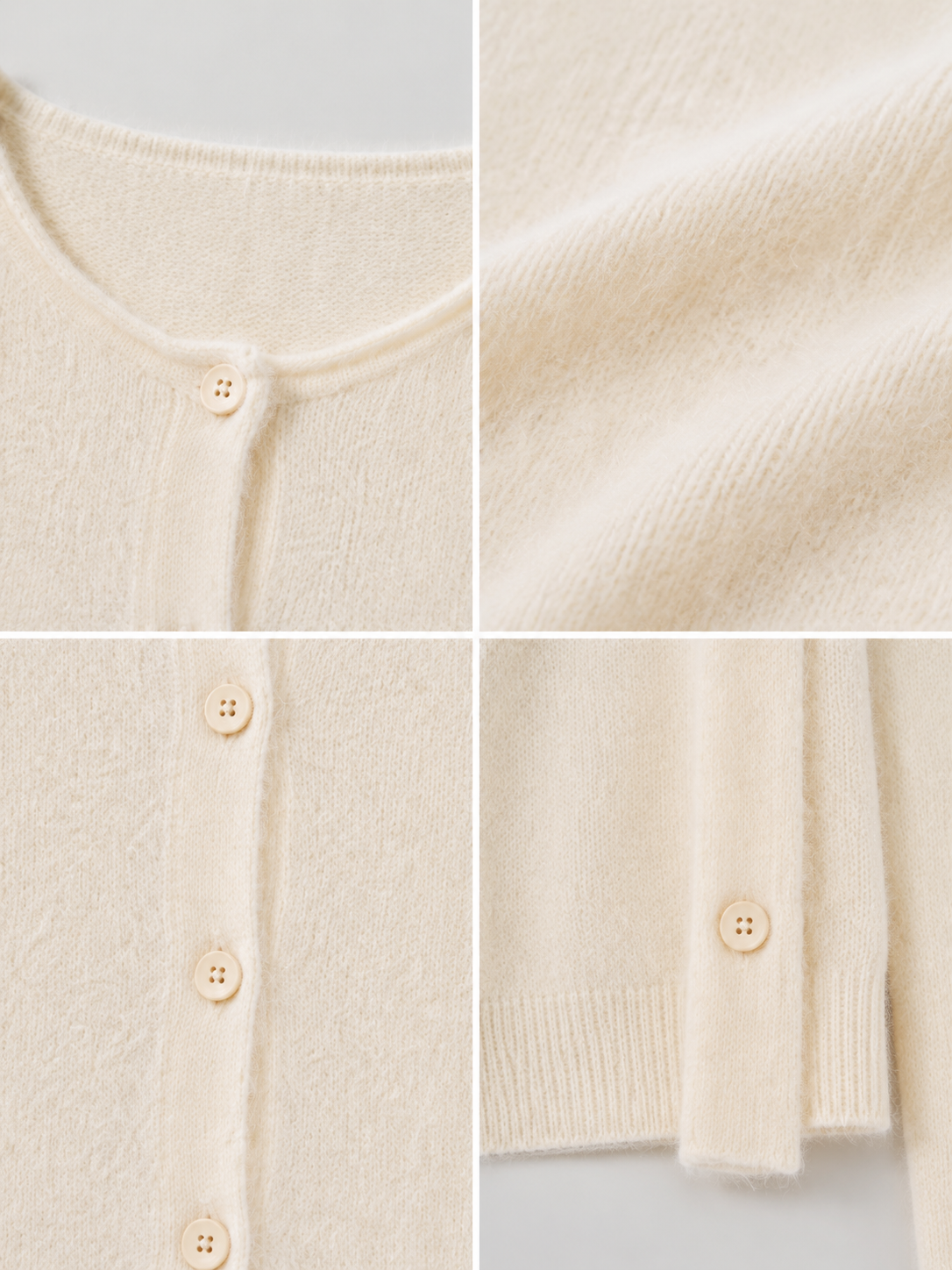 Women Knit Cardigan with Scarf Set Button Up Sweater Long Sleeve Soft Fuzzy Knit Cream Layered Shawl Collar Knitwear Top