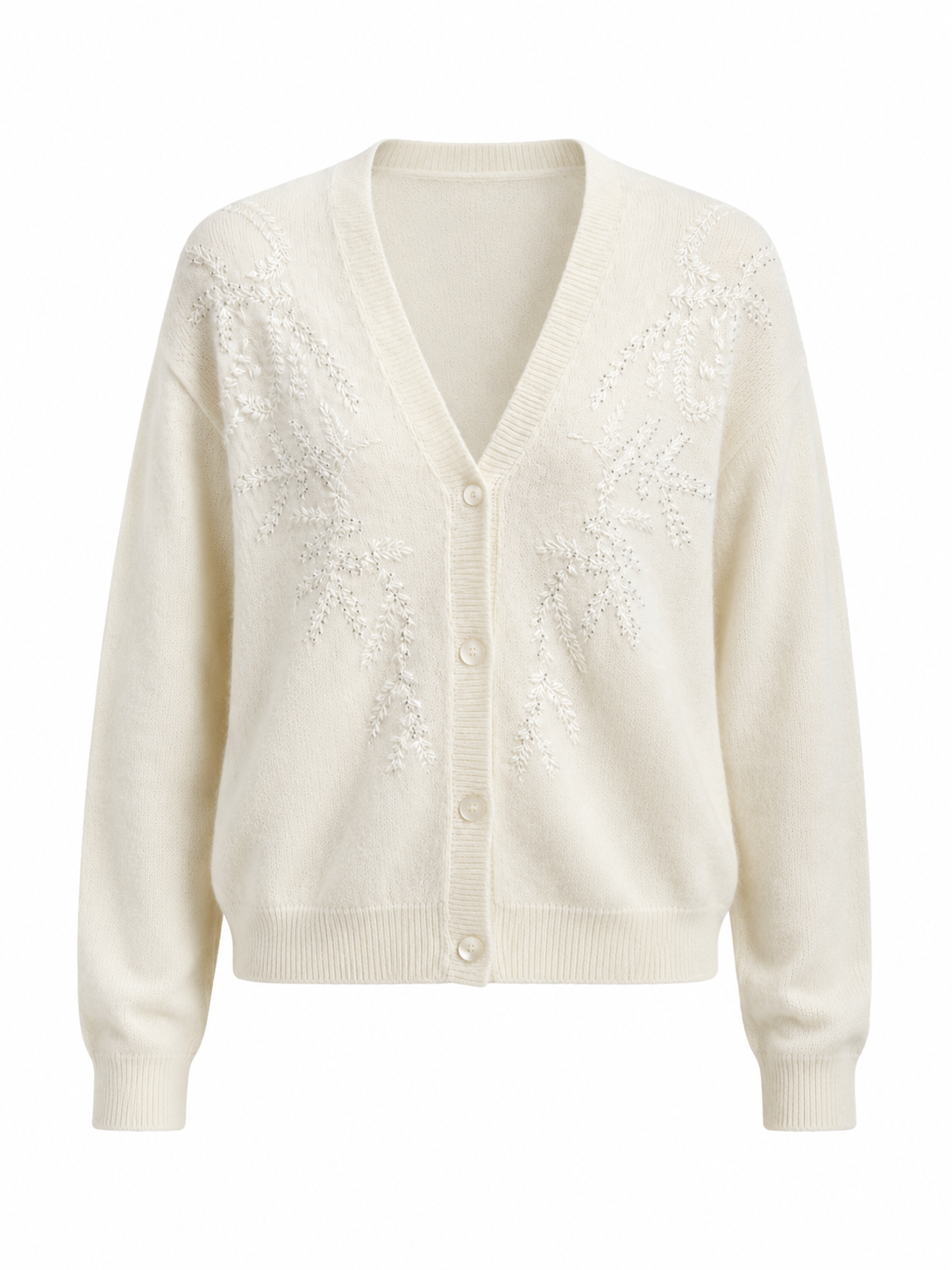 Autumn Casual Embroidered Cardigan Floral Pattern Computer Knitted Embossed Digital Printing Sweater