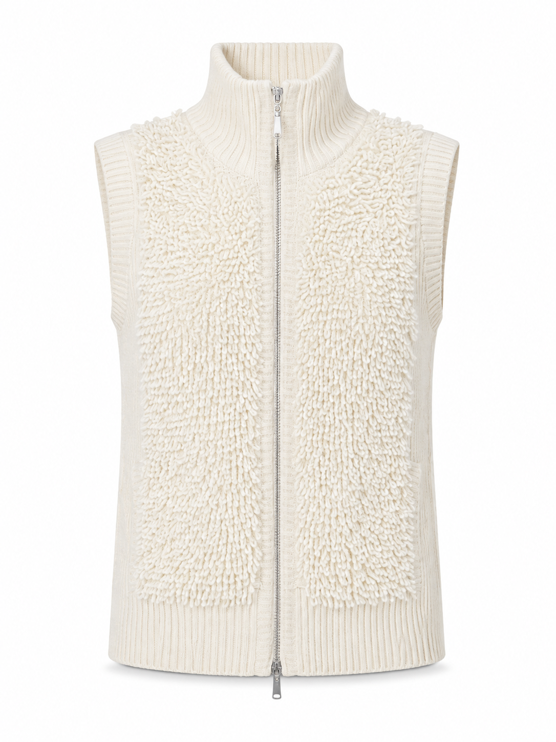 Womens Sleeveless Knit Vest Zip Up Stand Collar Textured Sweater Gilet Ladies Slim Fit Autumn Winter Knitted Waistcoat