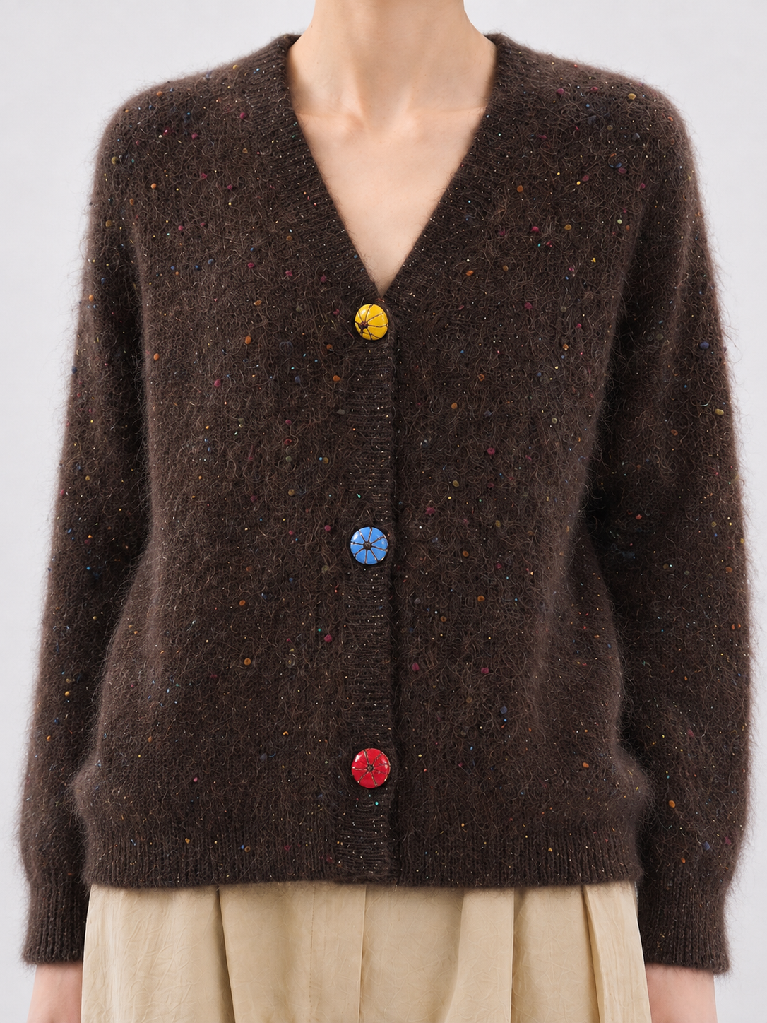 Women Fuzzy Knit Vest Sleeveless Mohair Sweater Argyle Diamond Intarsia Split Neck Khaki Knitted Tank Top for Autumn