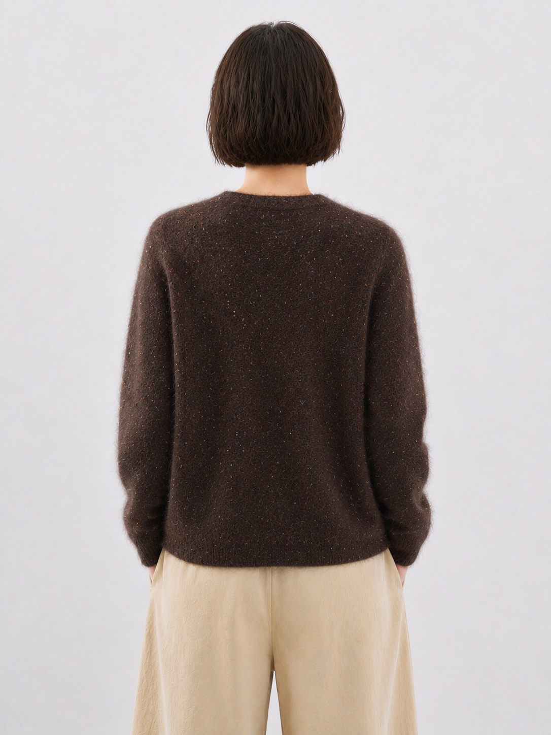 Women Fuzzy Knit Vest Sleeveless Mohair Sweater Argyle Diamond Intarsia Split Neck Khaki Knitted Tank Top for Autumn