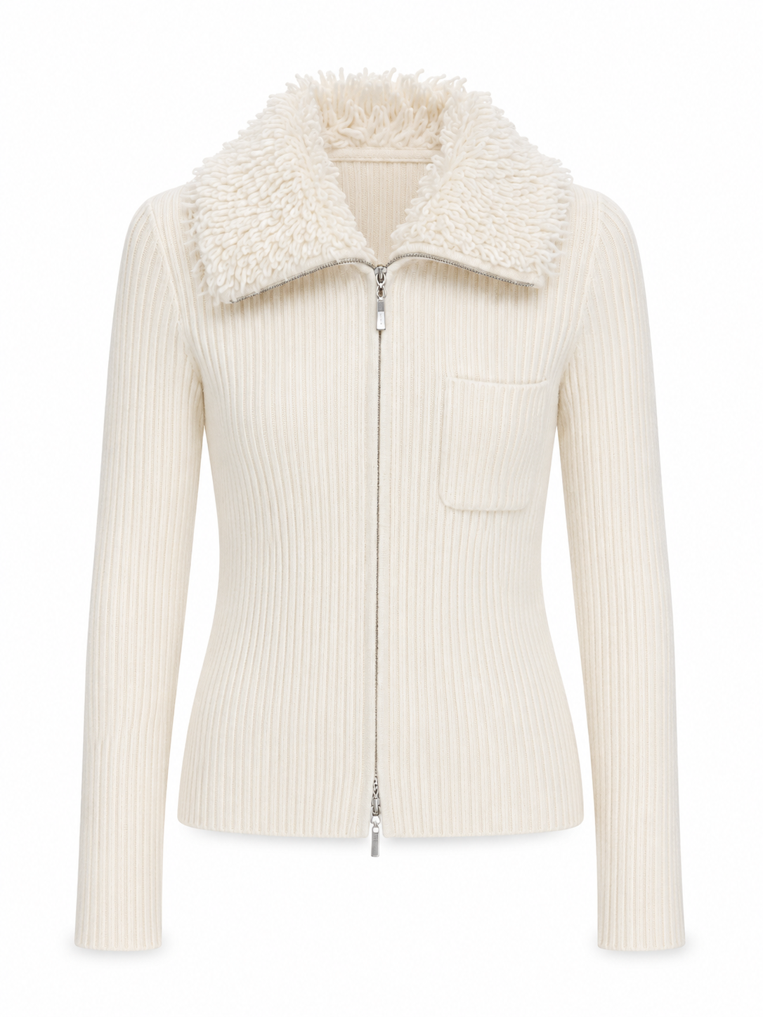 Womens Zip Up Knit Cardigan Lapel Collar Ribbed Sweater Jacket Ladies Long Sleeve Slim Fit Autumn Winter Knitted Outwear