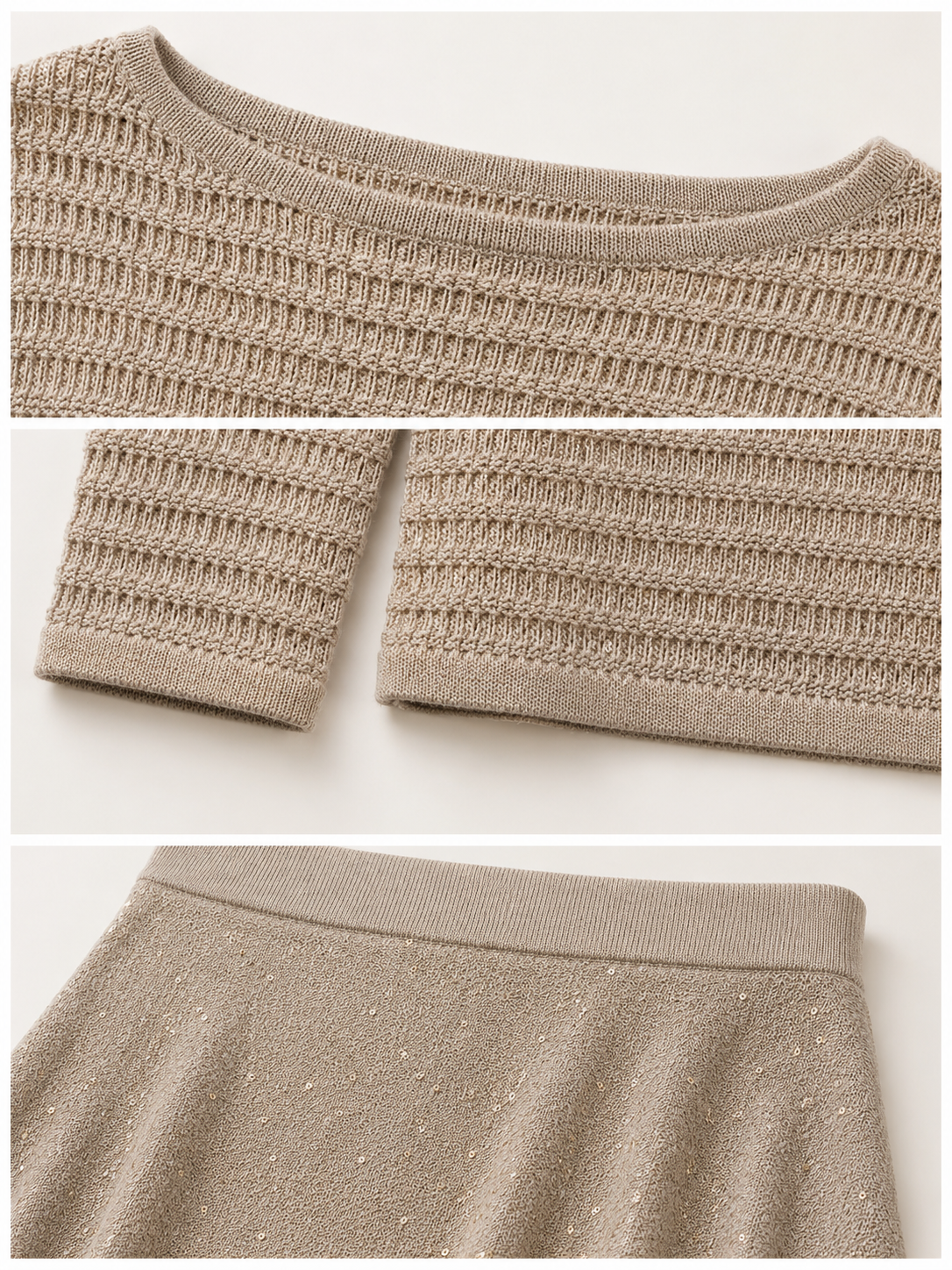 Best-selling high-end wool women's two-piece sweater set, large size sweater set, dress set