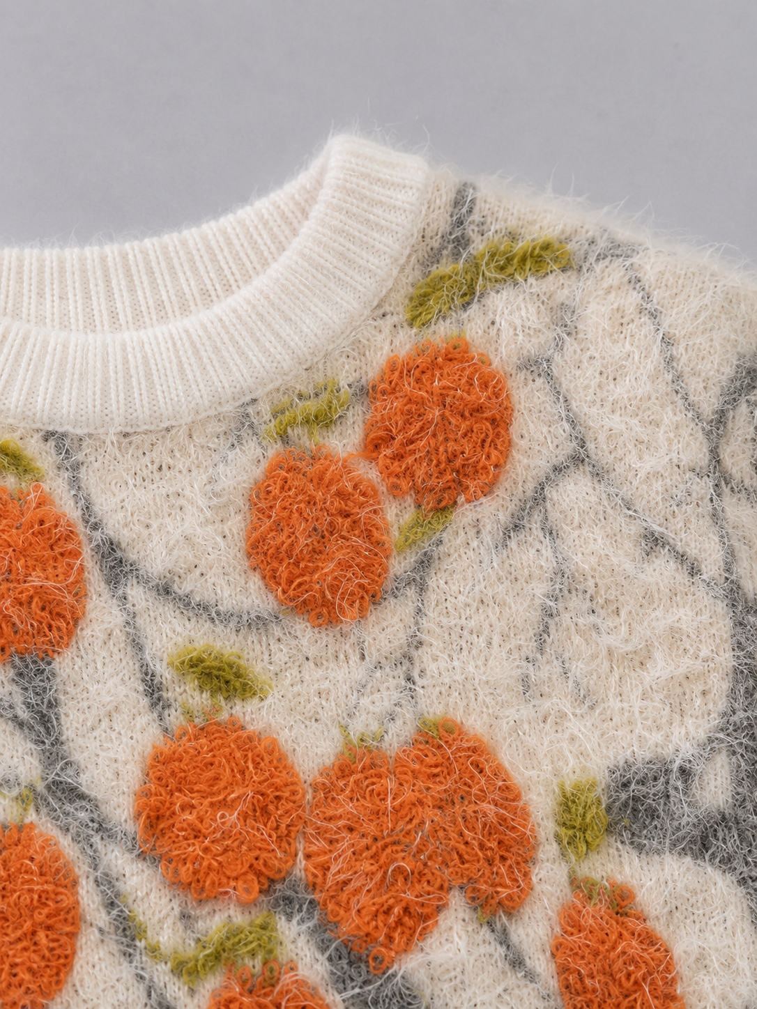 Retro floral knitted women's sweater - new style for autumn and winter loose and comfortable knitted sweater trendy design