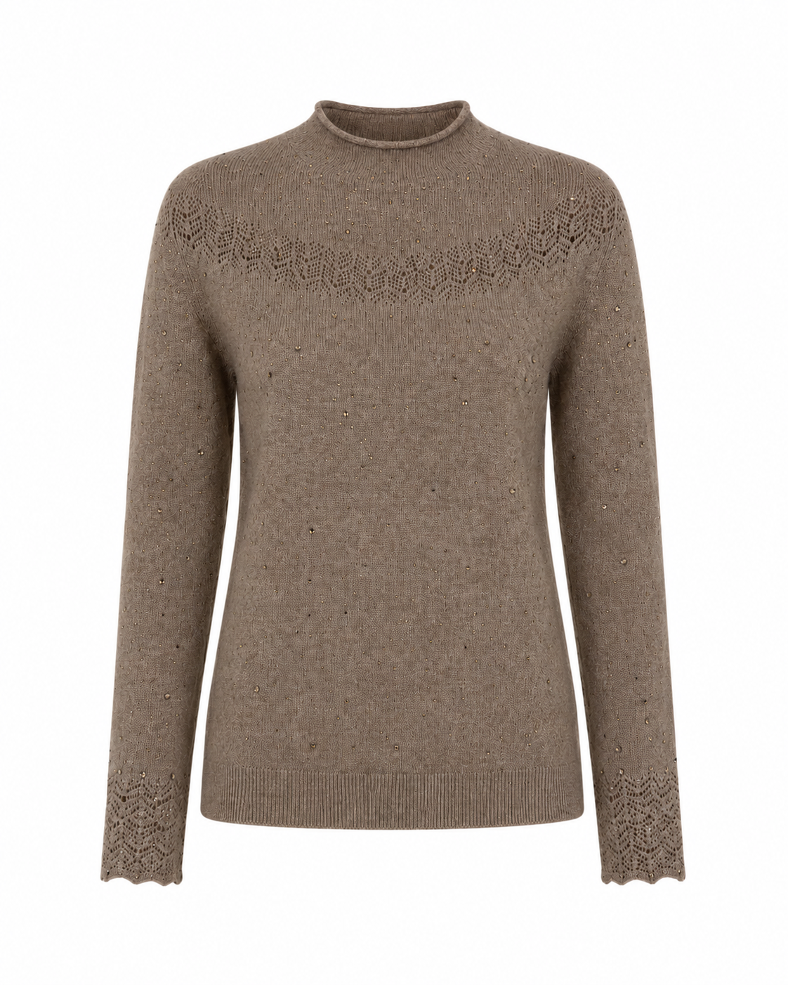 Best-selling Customized Cashmere and Wool Soft and Comfortable Openwork Women's Knitted Sweater