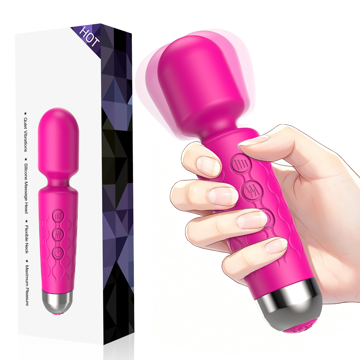LIKETHAT Mini Massageador Vibratório Flexível 20 Modos