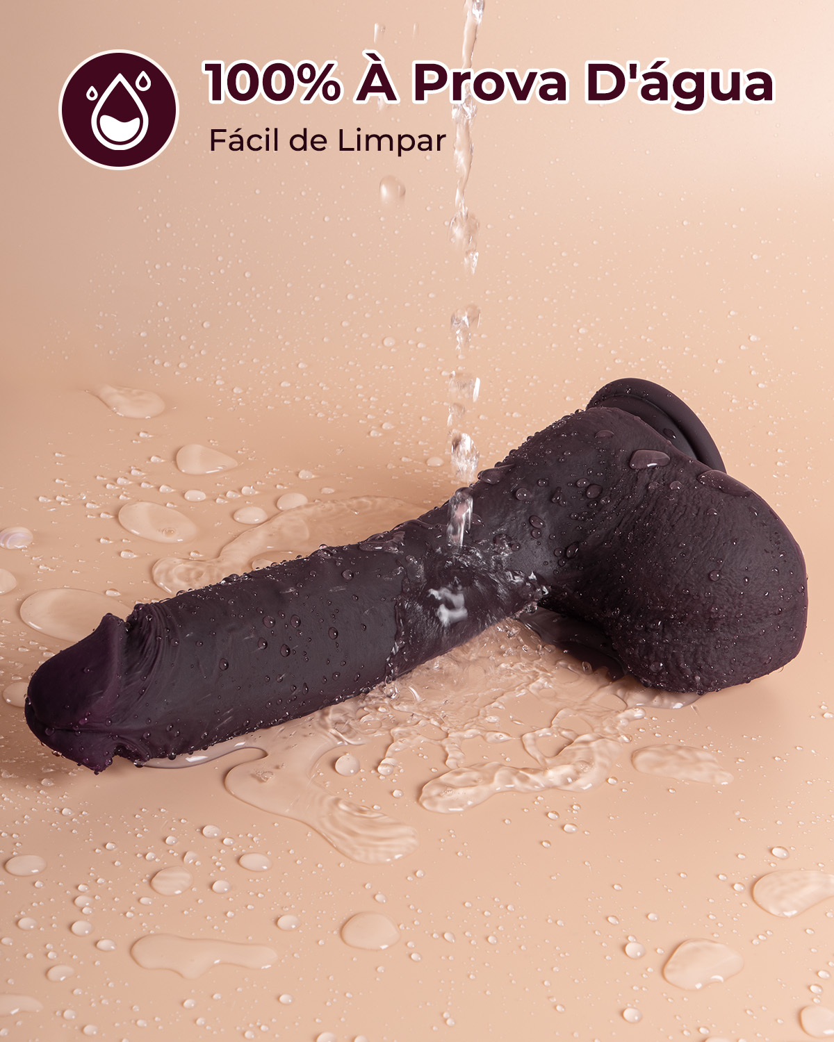 Dildo Realista Extra Longo 26.5cm com Ventosa Potente – Silicone de Grau Médico