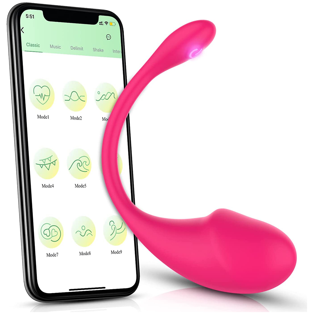 Vibrador feminino rosa com controle por aplicativo e modos de vibração