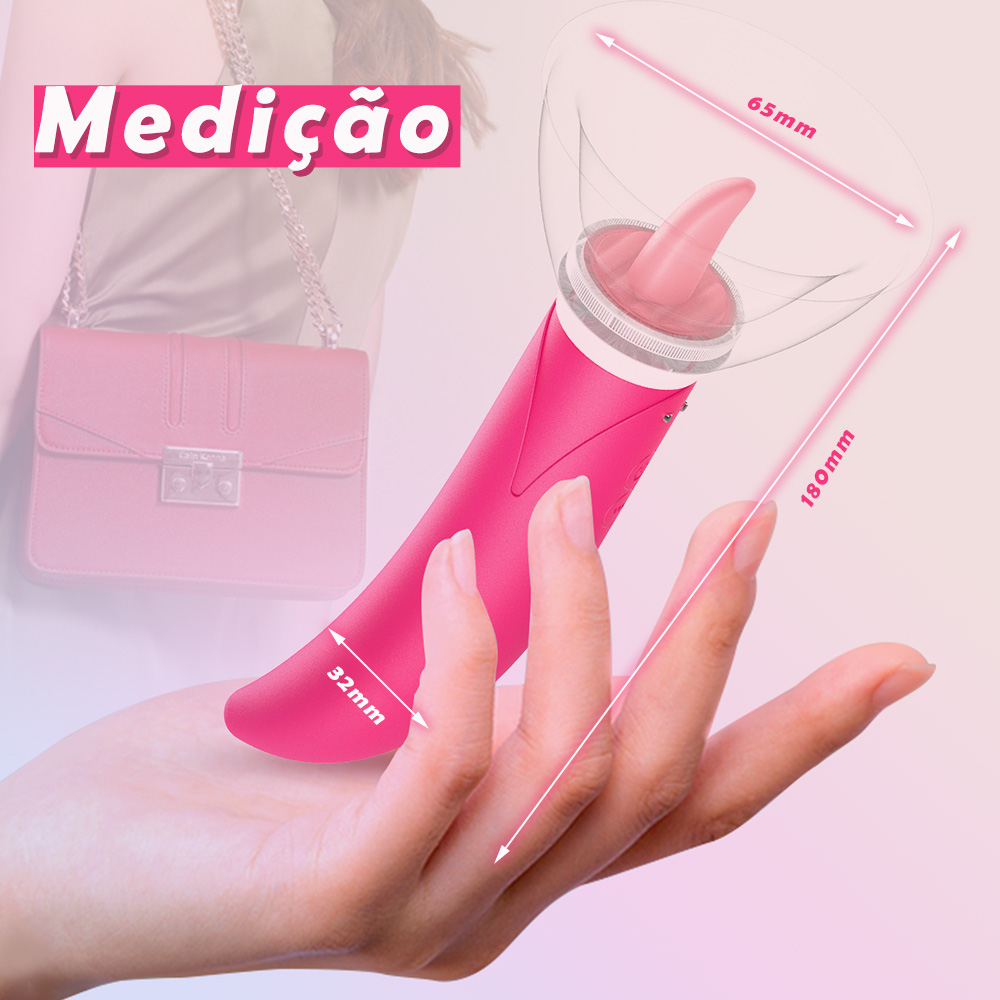 LIKETHAT Vibrador de Língua 2 em 1 – 5 Modos de Lambida e 10 Vibrações