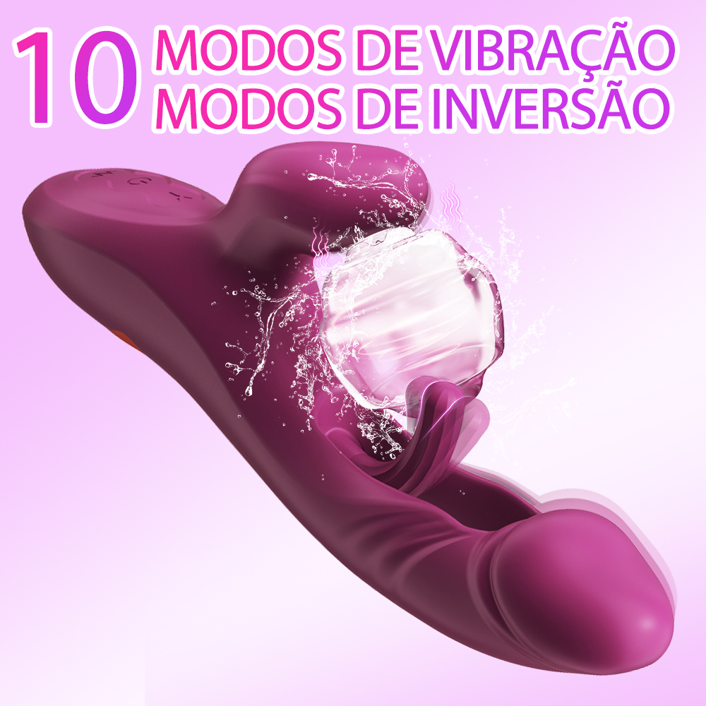 LIKETHAT Vibrador Feminino 3 em 1 – Ponto G, Coelho e Língua