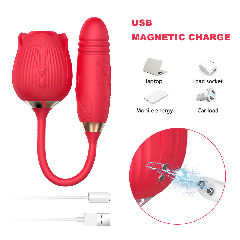LIKETHAT Vibrador Rosa 3 em 1 – Sucção e Vai e Vem