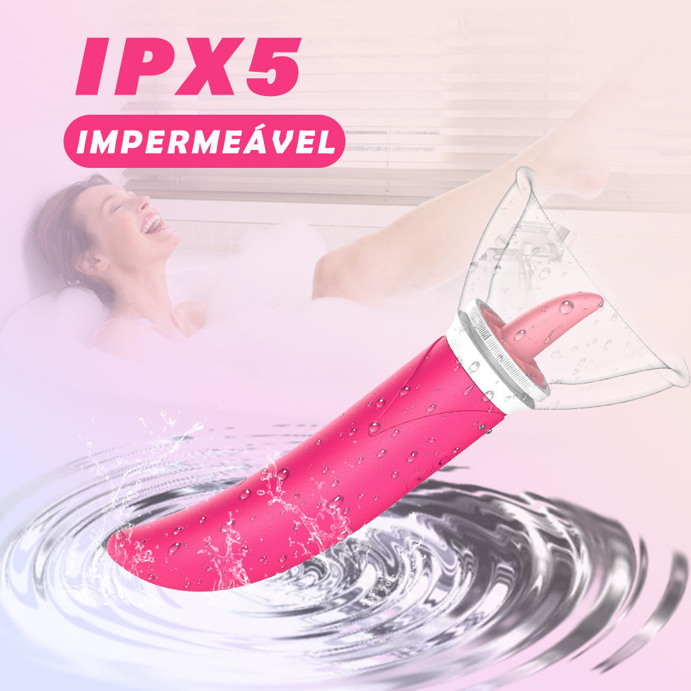 LIKETHAT Vibrador de Língua 2 em 1 – 5 Modos de Lambida e 10 Vibrações