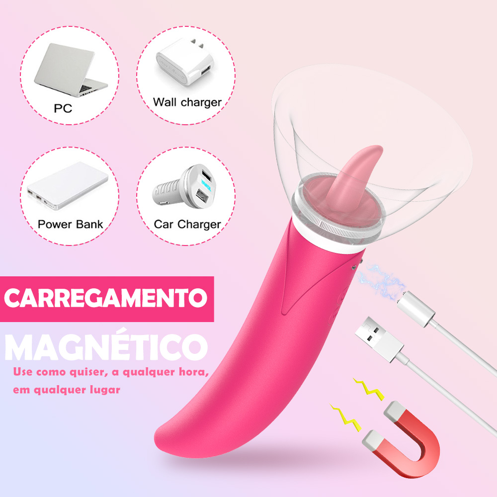 LIKETHAT Vibrador de Língua 2 em 1 – 5 Modos de Lambida e 10 Vibrações