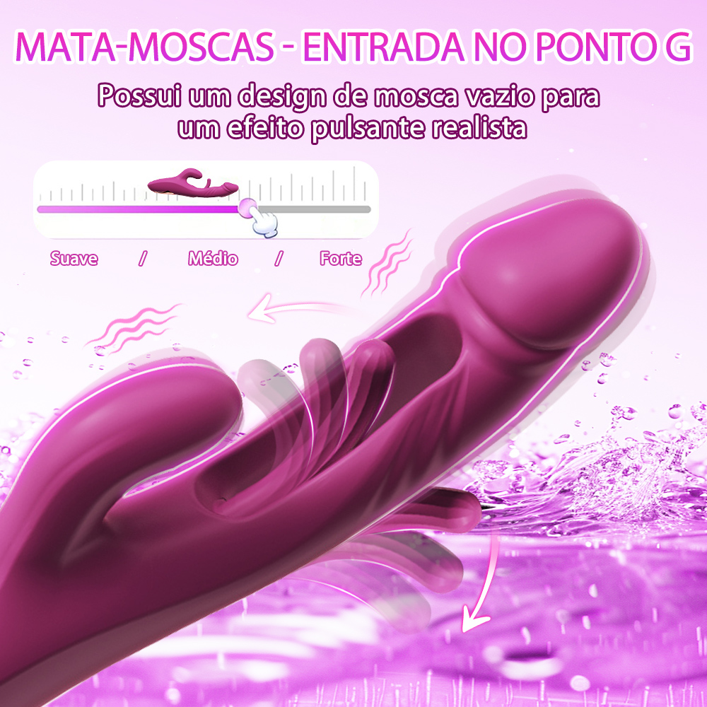 LIKETHAT Vibrador Feminino 3 em 1 – Ponto G, Coelho e Língua