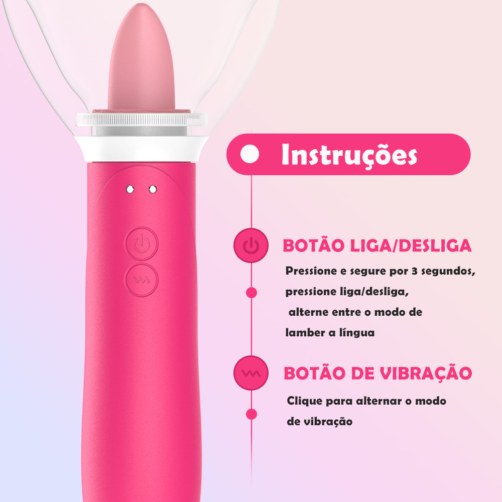 LIKETHAT Vibrador de Língua 2 em 1 – 5 Modos de Lambida e 10 Vibrações