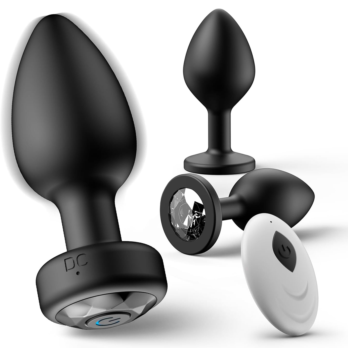 Kit 3 Plugs Anais Vibratório com Controle Remoto 10 Modos – Silicone Macio e Impermeável