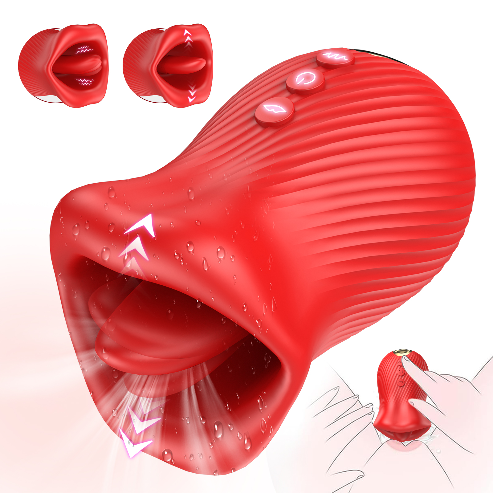 Vibrador 2 em 1 Beijo Francês - 8 Frequências de Língua + 10 Vibrações | Estimulador Oral Clitóris