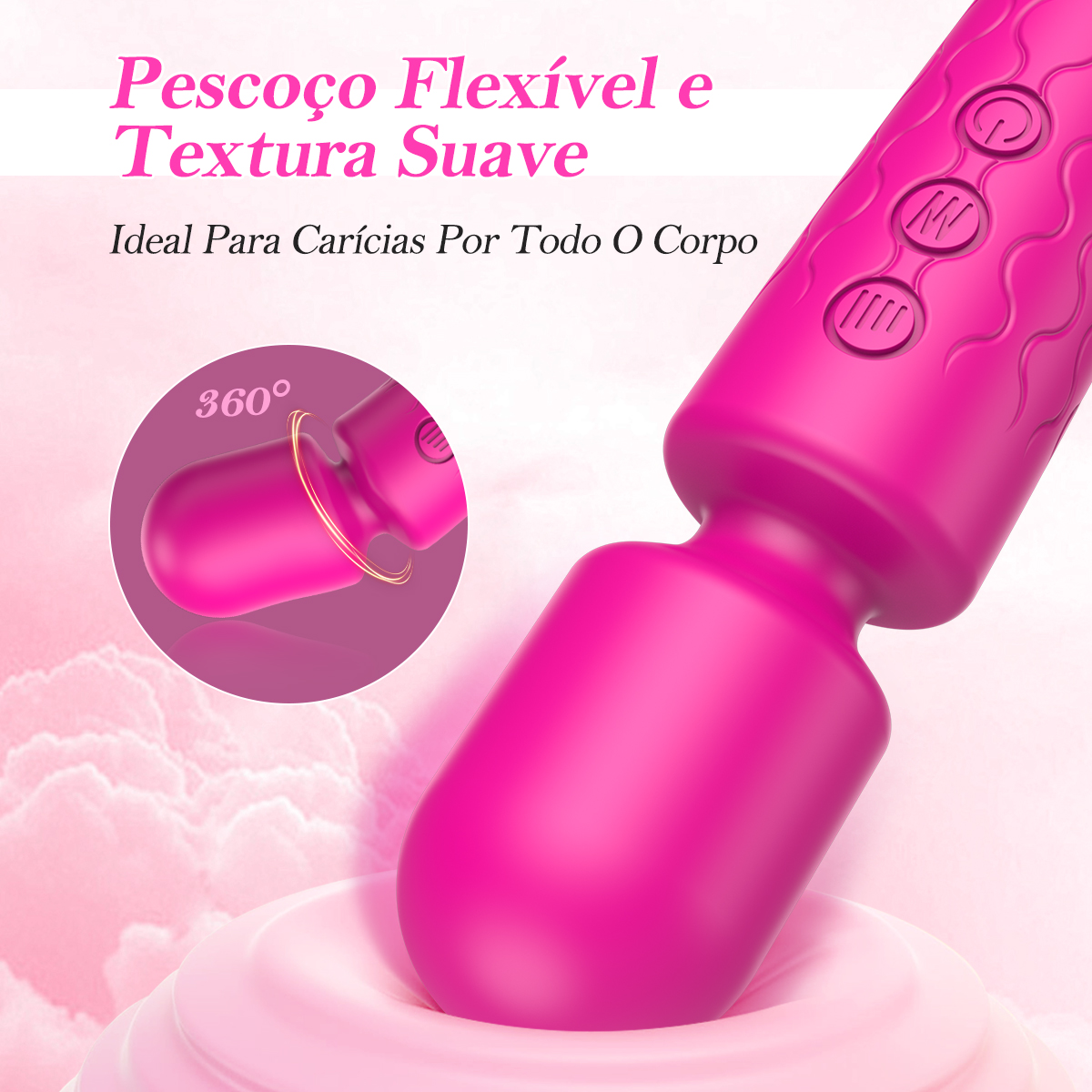 LIKETHAT Mini Massageador Vibratório Flexível 20 Modos