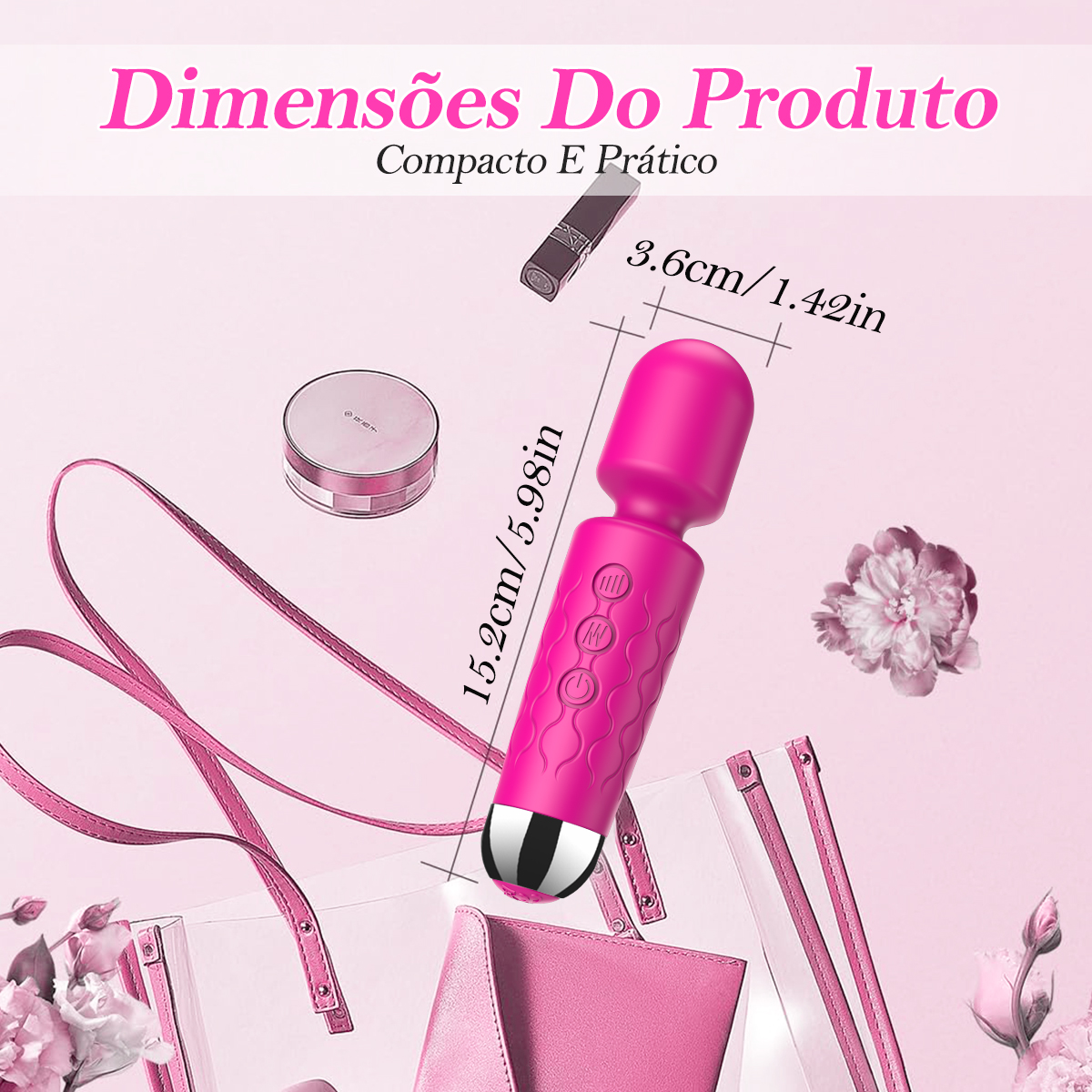 LIKETHAT Mini Massageador Vibratório Flexível 20 Modos