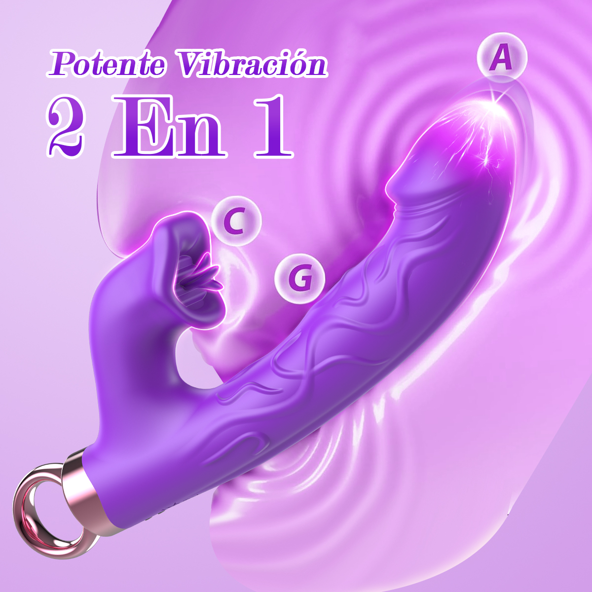 Vibrador de língua 2 em 1 resistente à água e fácil de limpar