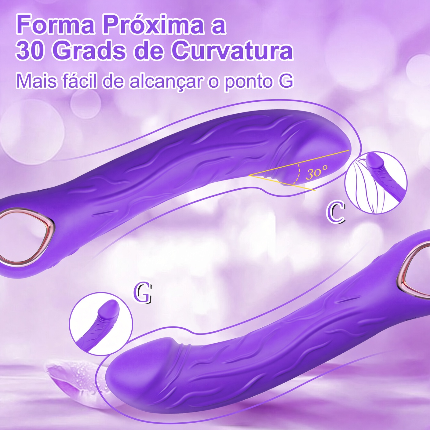 Vibrador Ponto G Flexível 10 Modos - Estimulador G-Spot Silicone Macio IPX6