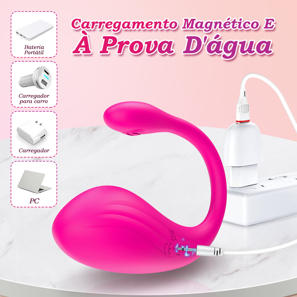 Vibrador para casal com carregamento magnético e resistente à água