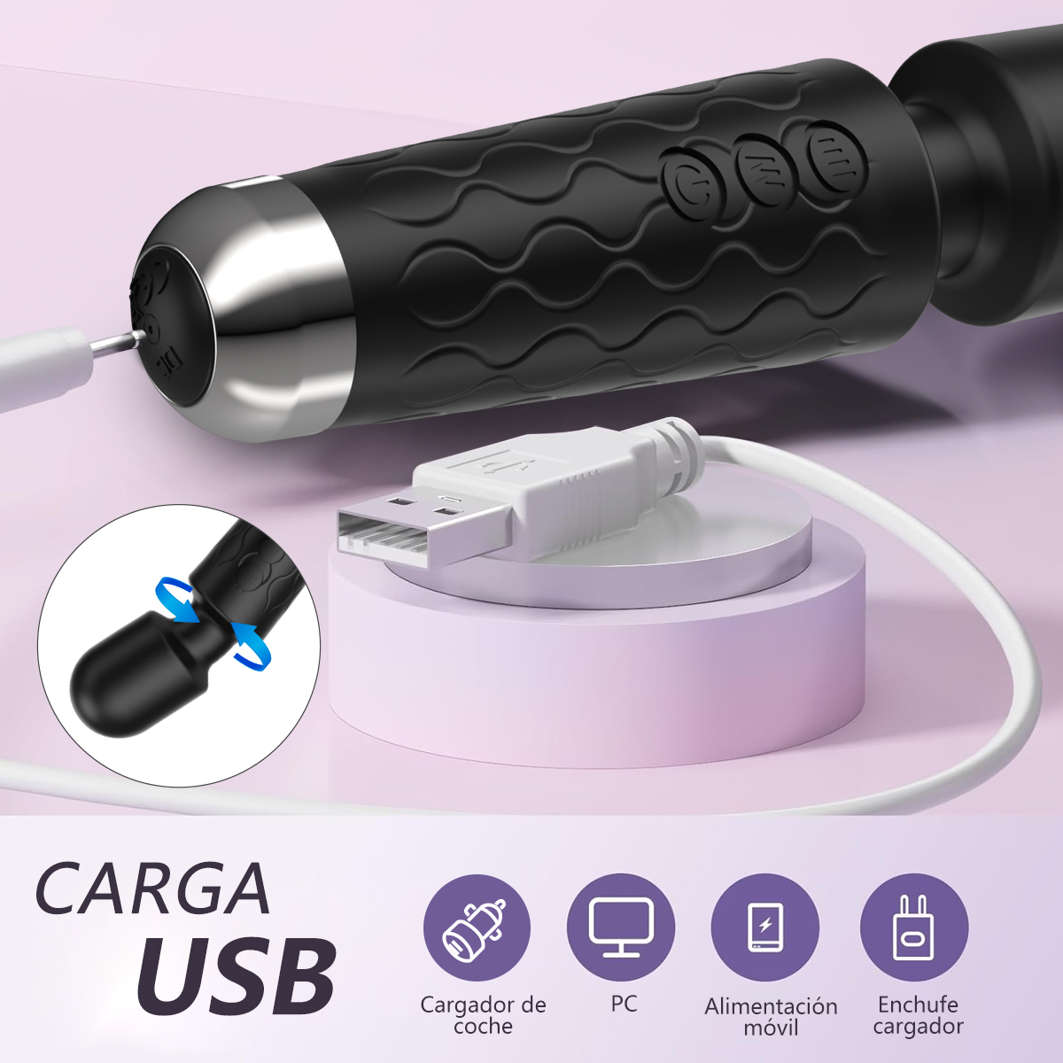 LIKETHAT Massageador Vibratório Flexível – 20 Modos e 8 Intensidades