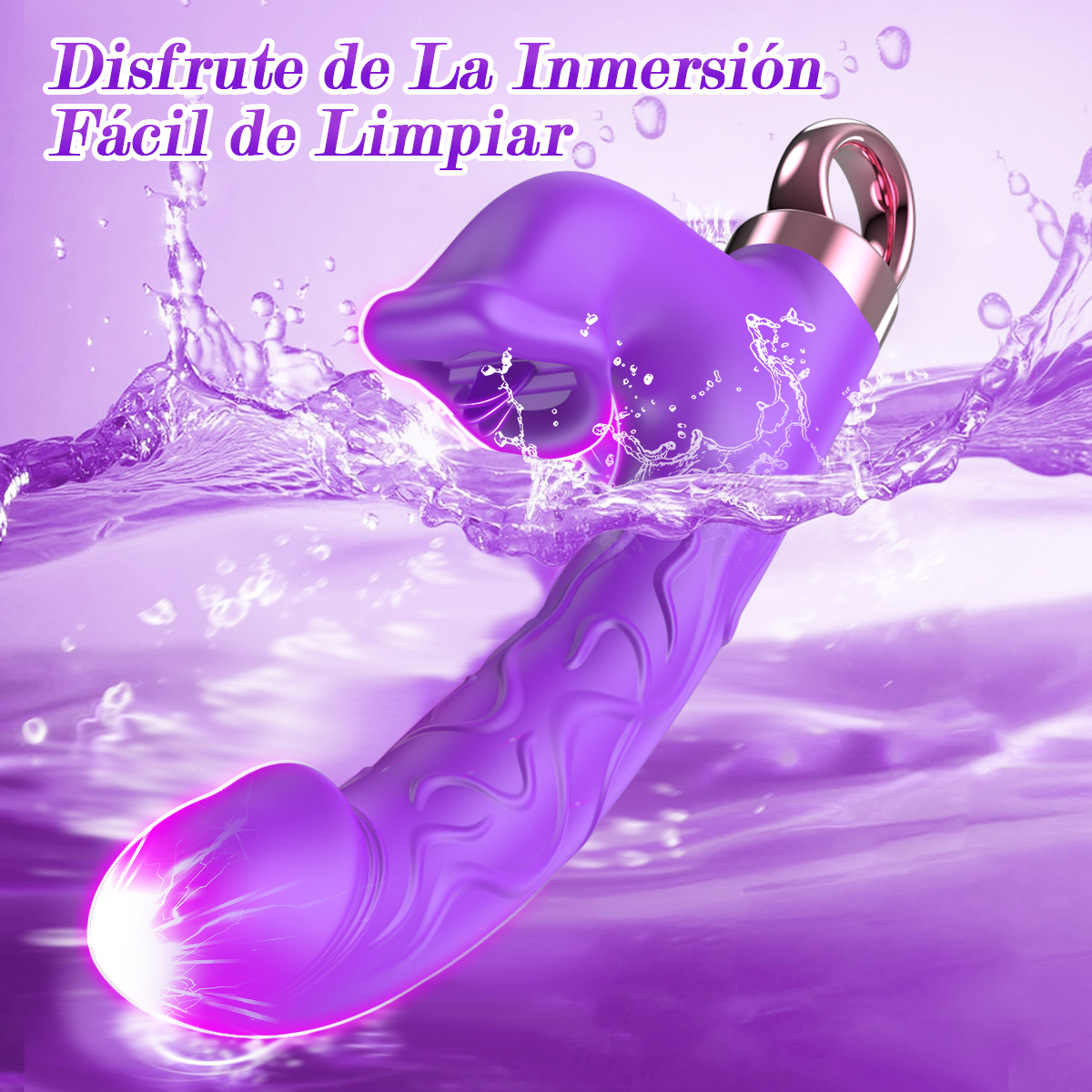 Vibrador de língua 2 em 1 com movimento de língua e vibração em diferentes posições