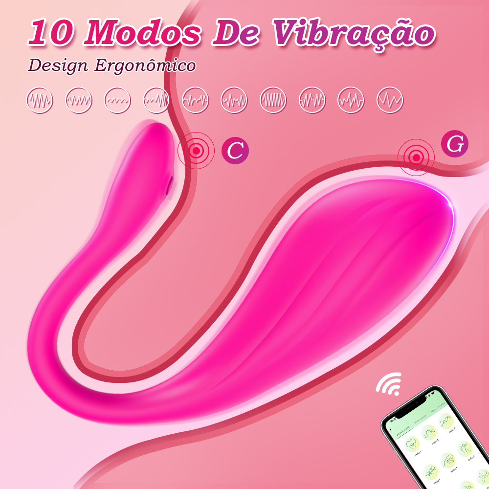 Vibrador para casal com 10 modos de vibração e estímulo dos pontos C e G
